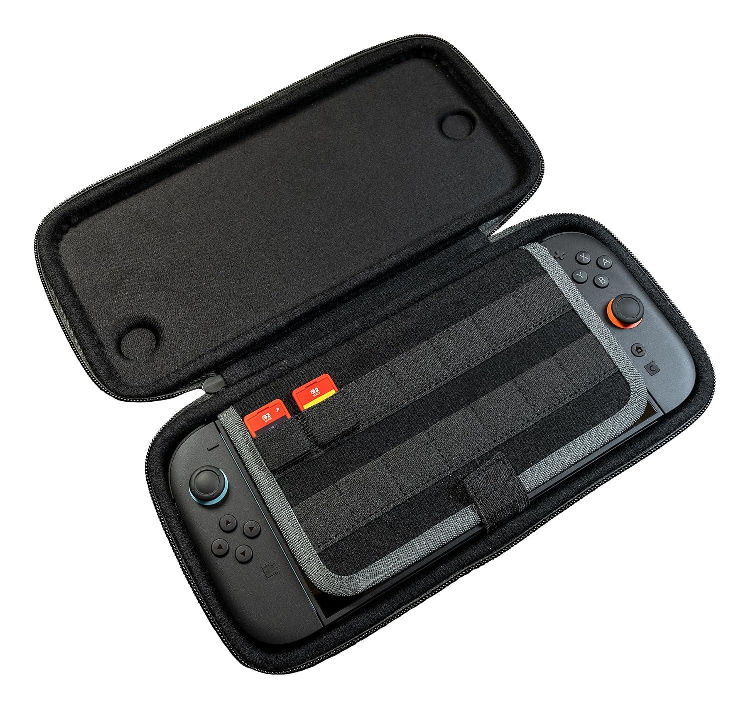 image:imageTurtle Beach PlayTrek Slim Case Officially Licensed for Nintendo Switch 2 Hard Shell Carrying Case Game Card Case Cover Storage Protection Charcoal BlackSlim
