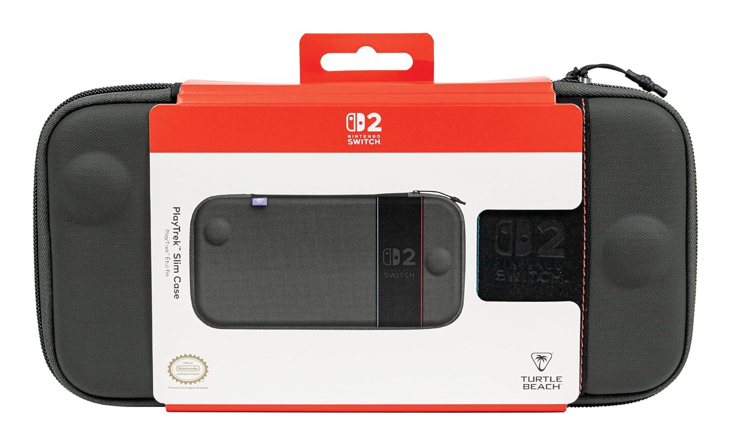 image:imageTurtle Beach PlayTrek Slim Case Officially Licensed for Nintendo Switch 2 Hard Shell Carrying Case Game Card Case Cover Storage Protection Charcoal BlackSlim