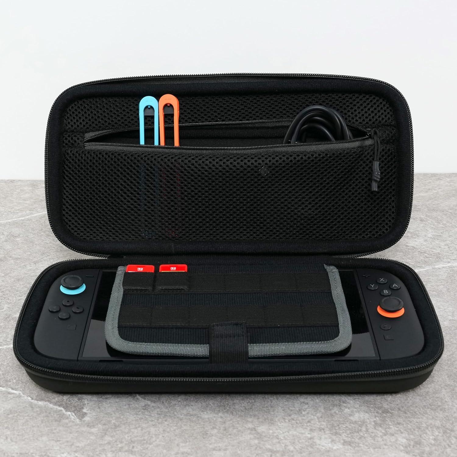 image:imageTurtle Beach PlayTrek Travel Case Officially Licensed for Nintendo Switch 2 Nintendo SwitchOLED Hard Shell Carrying Case Game Card Case Cover Storage Protection Stellar WhiteCharcoal Black