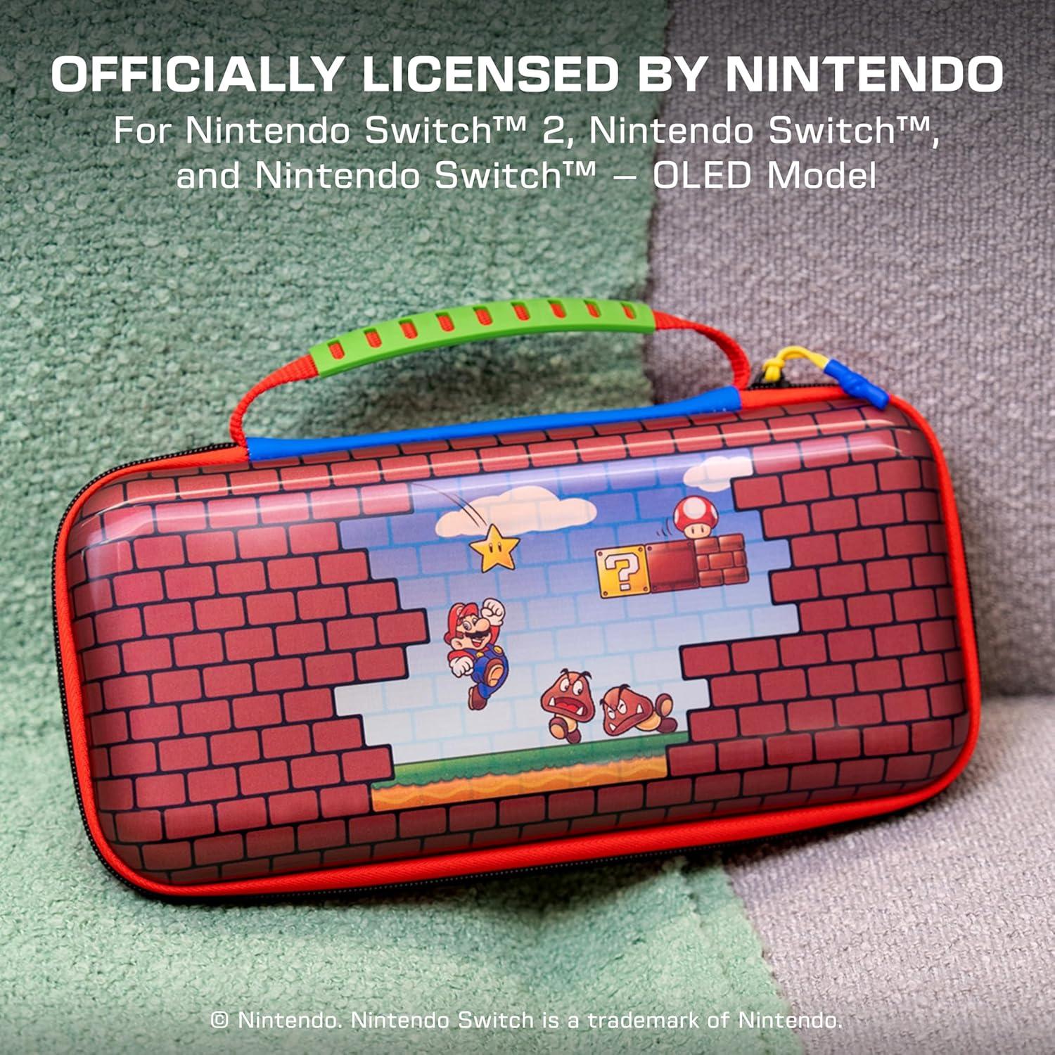 image:imageTurtle Beach PlayTrek Travel Case Officially Licensed for Nintendo Switch 2 Nintendo SwitchOLED Hard Shell Carrying Case Game Card Case Storage Protection Donkey Kong BlackGreenMario Bricks