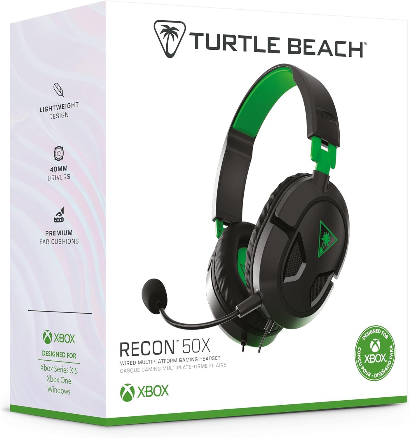 image:imageTurtle Beach Recon 50 PlayStation Gaming Headset PS5 PS4 Xbox Series X Xbox Series S Xbox One Mobile amp PC with 35mm Removable Mic 40mm SpeakersBlack Green