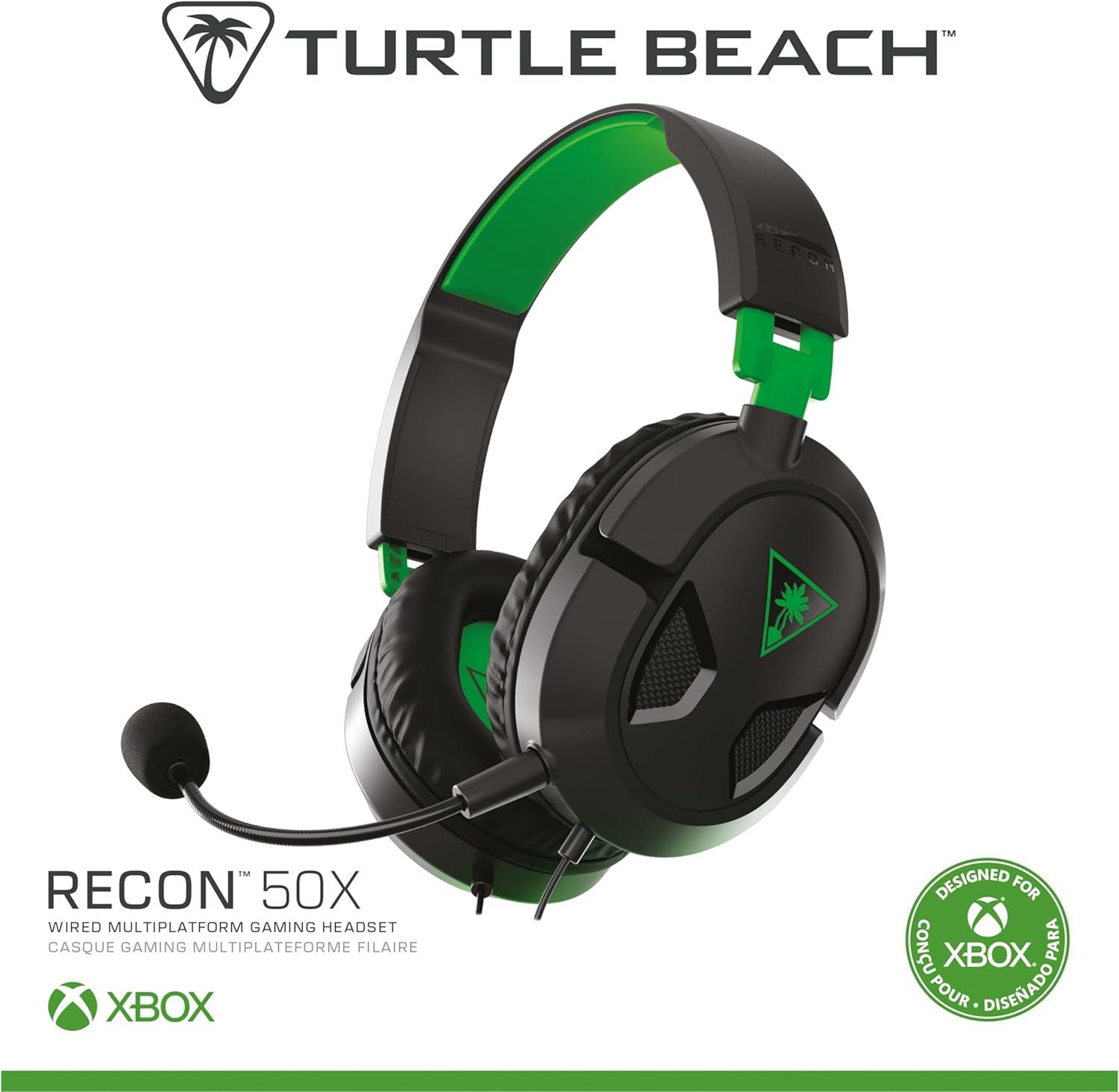 image:imageTurtle Beach Recon 50 PlayStation Gaming Headset PS5 PS4 Xbox Series X Xbox Series S Xbox One Mobile amp PC with 35mm Removable Mic 40mm SpeakersBlack Green