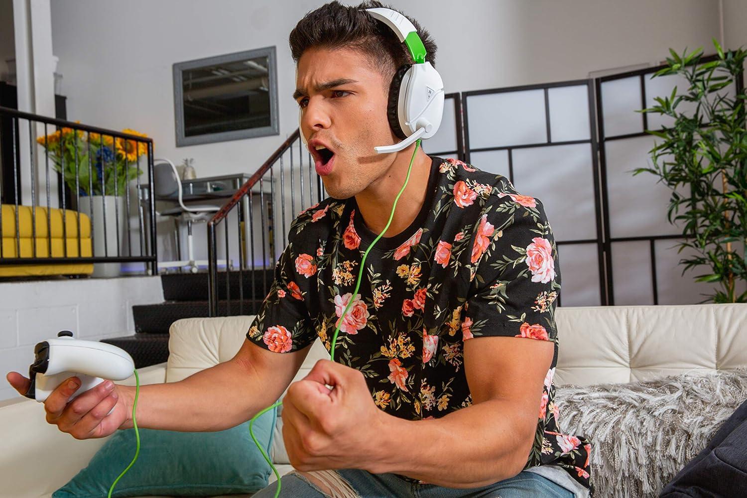 image:imageTurtle Beach Recon 70 Multiplatform Gaming Headset for PS5 PS4 Xbox Series XS Xbox One PC amp Mobile w 35mm Wired Connection FliptoMute Mic 40mm Speakers Lightweight Design WhiteWhite and Green