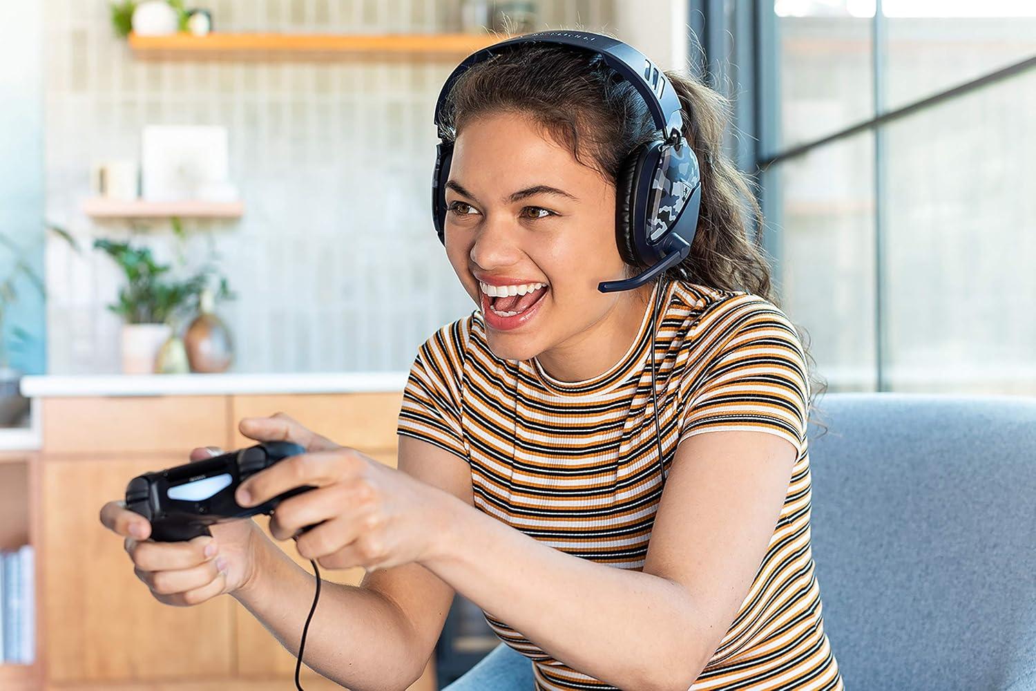image:imageTurtle Beach Recon 70 Multiplatform Gaming Headset for PS5 PS4 Xbox Series XS Xbox One PC amp Mobile w 35mm Wired Connection FliptoMute Mic 40mm Speakers Lightweight Design WhiteBlue Camo