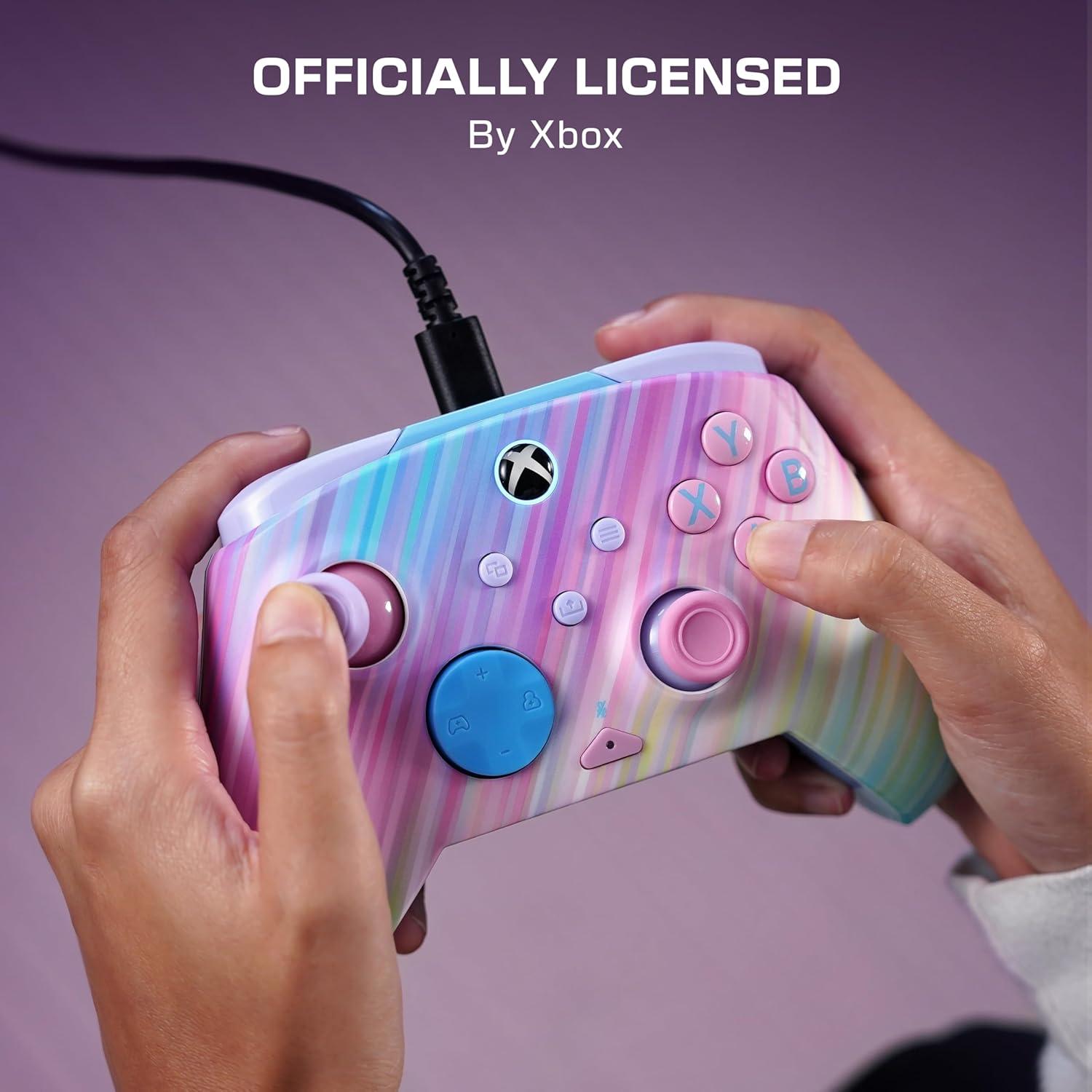image:imageTurtle Beach Rematch Advanced Wired Gaming Controller Licensed for Xbox Series XS Xbox One Windows PC Glow Remappable Buttons Hair Triggers Audio Controls Impulse Triggers Titan SteelCotton Candy