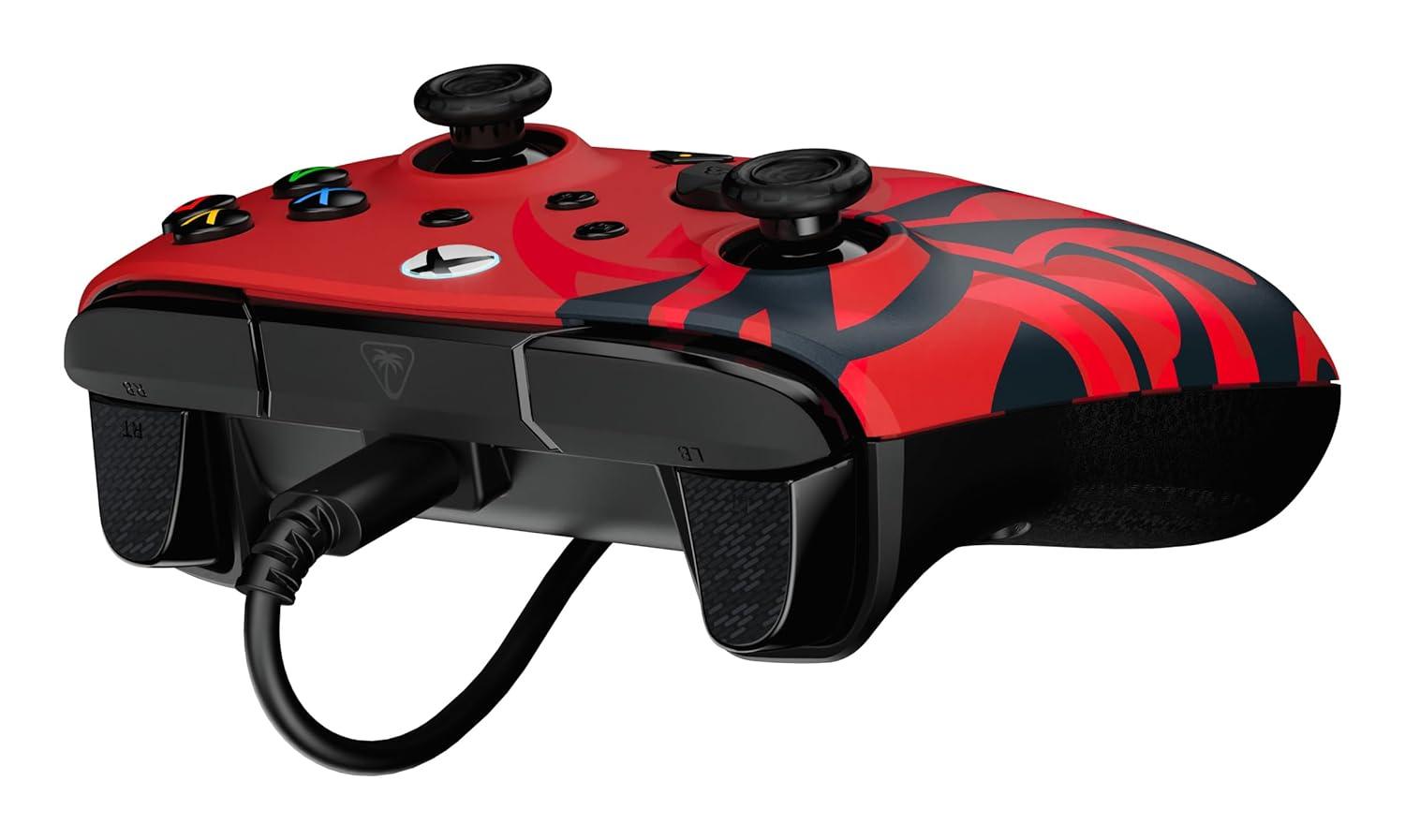 image:imageTurtle Beach Rematch Advanced Wired Gaming Controller Licensed for Xbox Series XS Xbox One Windows PC Glow Remappable Buttons Hair Triggers Audio Controls Impulse Triggers Titan SteelSpirit Red