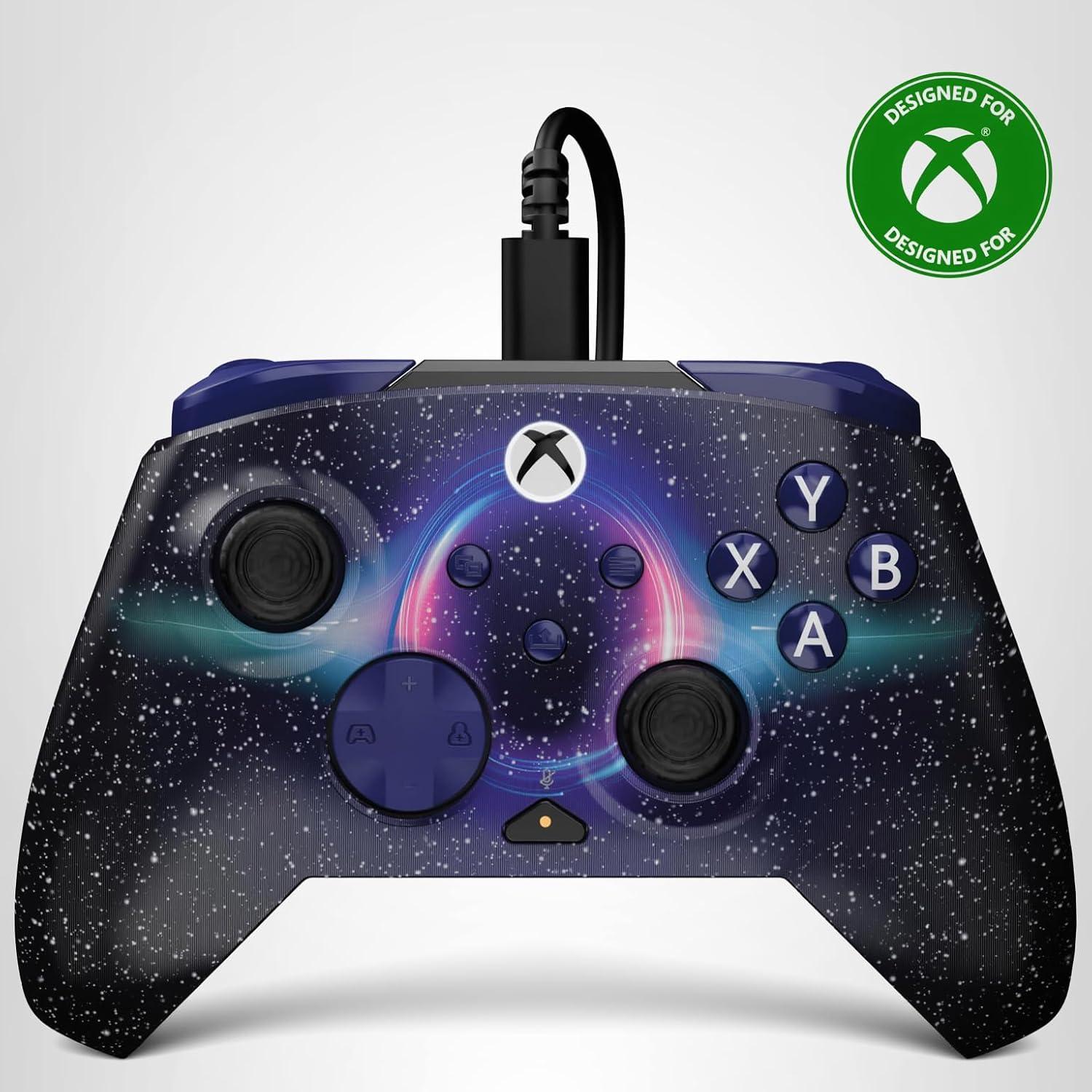 image:imageTurtle Beach Rematch Advanced Wired Gaming Controller Licensed for Xbox Series XS Xbox One Windows PC Glow Remappable Buttons Hair Triggers Audio Controls Impulse Triggers Titan SteelDark Cosmos Reveal