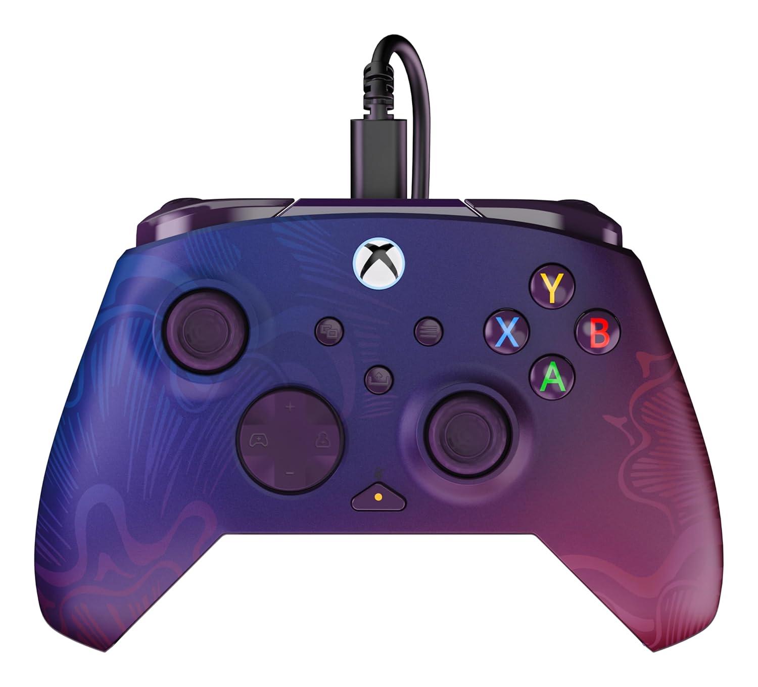 image:imageTurtle Beach Rematch Advanced Wired Gaming Controller Licensed for Xbox Series XS Xbox One Windows PC Glow Remappable Buttons Hair Triggers Audio Controls Impulse Triggers Titan SteelPurple Fade