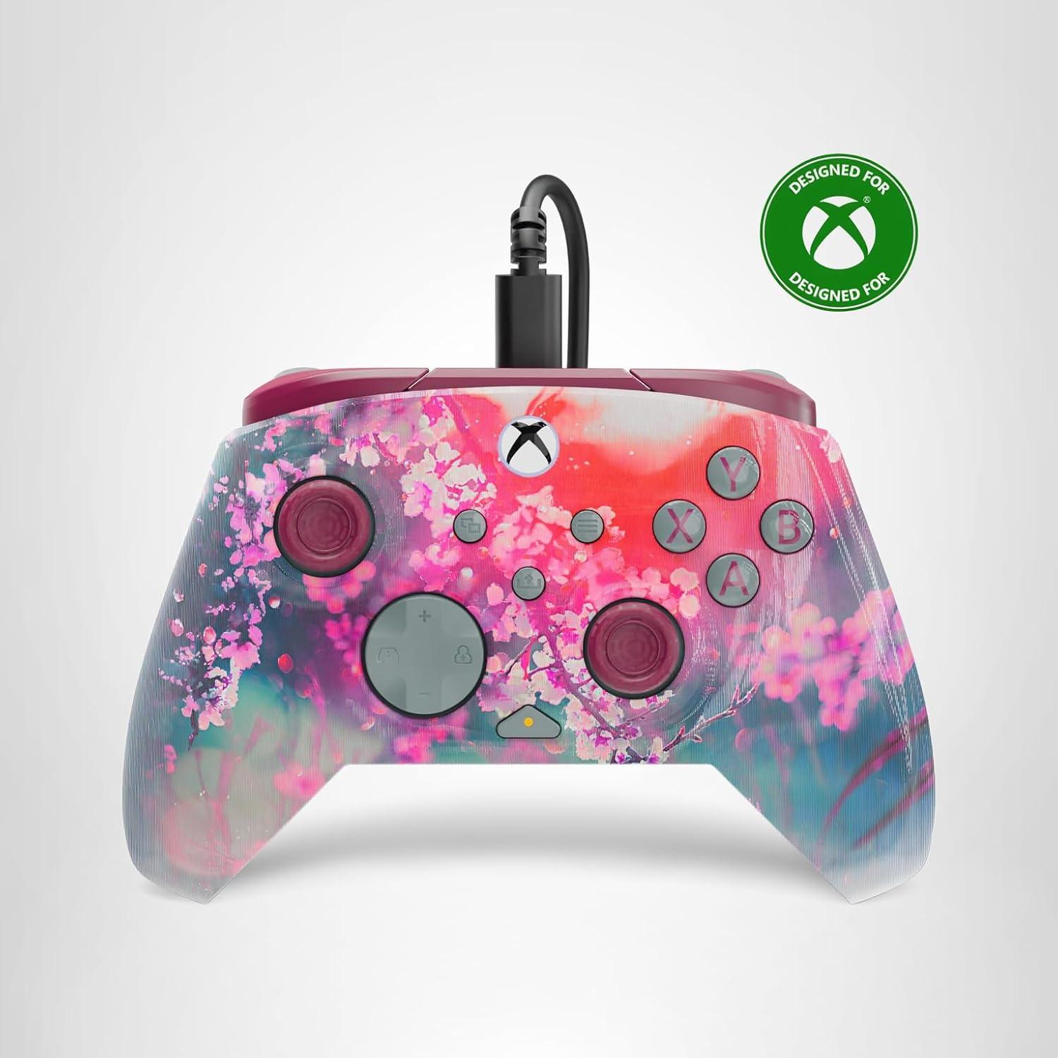 image:imageTurtle Beach Rematch Advanced Wired Gaming Controller Licensed for Xbox Series XS Xbox One Windows PC Glow Remappable Buttons Hair Triggers Audio Controls Impulse Triggers Titan SteelKyoto Bloom Reveal