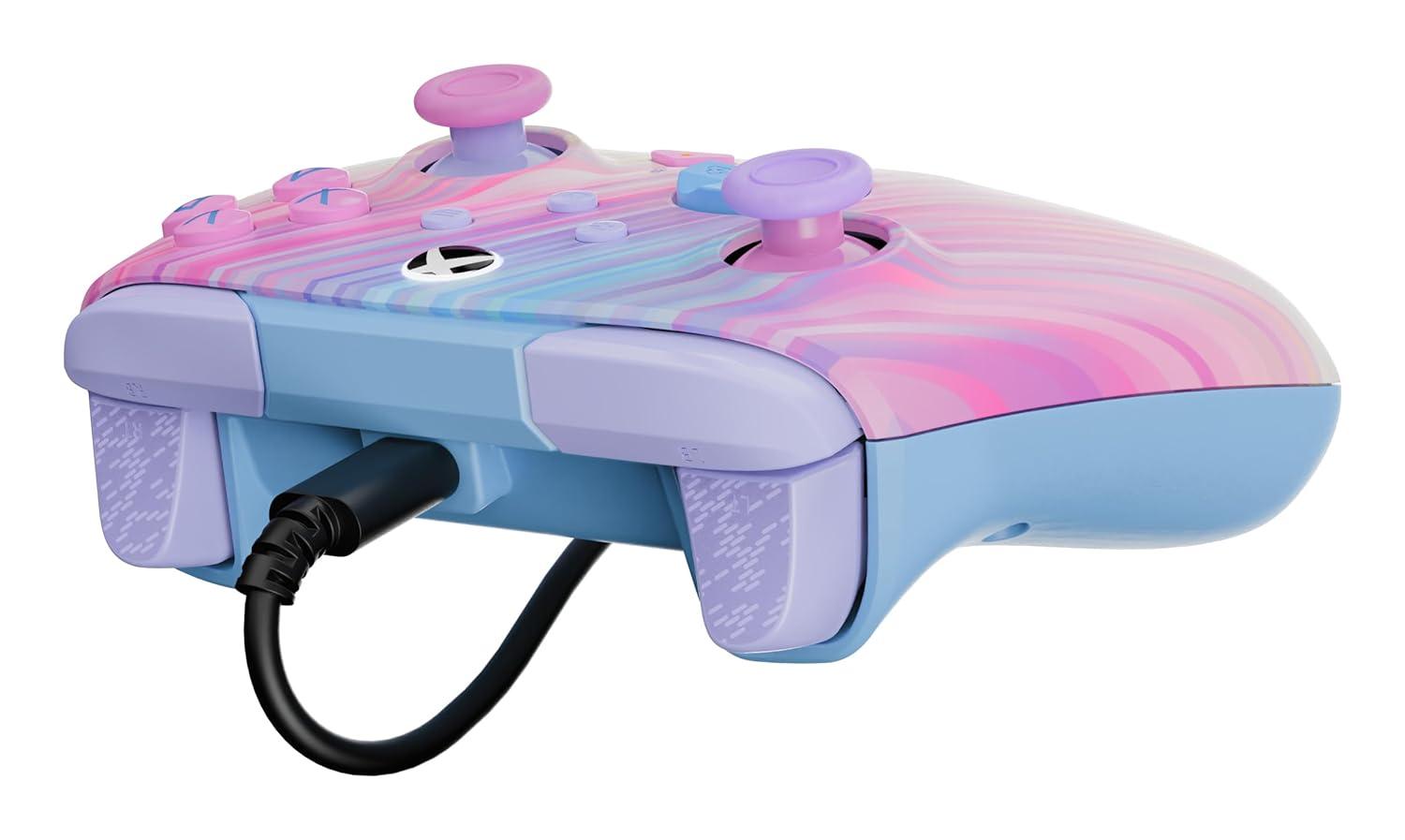 image:imageTurtle Beach Rematch Advanced Wired Gaming Controller Licensed for Xbox Series XS Xbox One Windows PC Glow Remappable Buttons Hair Triggers Audio Controls Impulse Triggers Titan SteelCotton Candy
