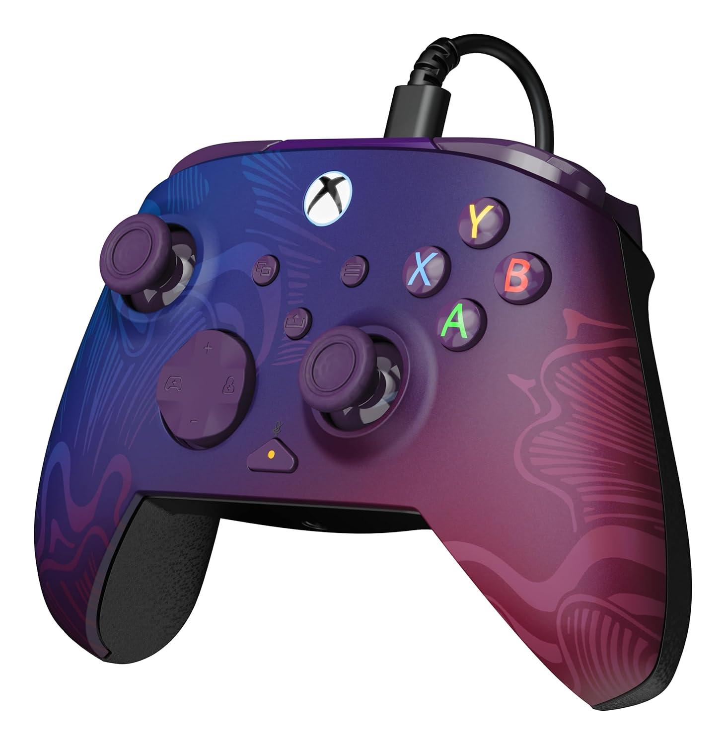image:imageTurtle Beach Rematch Advanced Wired Gaming Controller Licensed for Xbox Series XS Xbox One Windows PC Glow Remappable Buttons Hair Triggers Audio Controls Impulse Triggers Titan SteelPurple Fade
