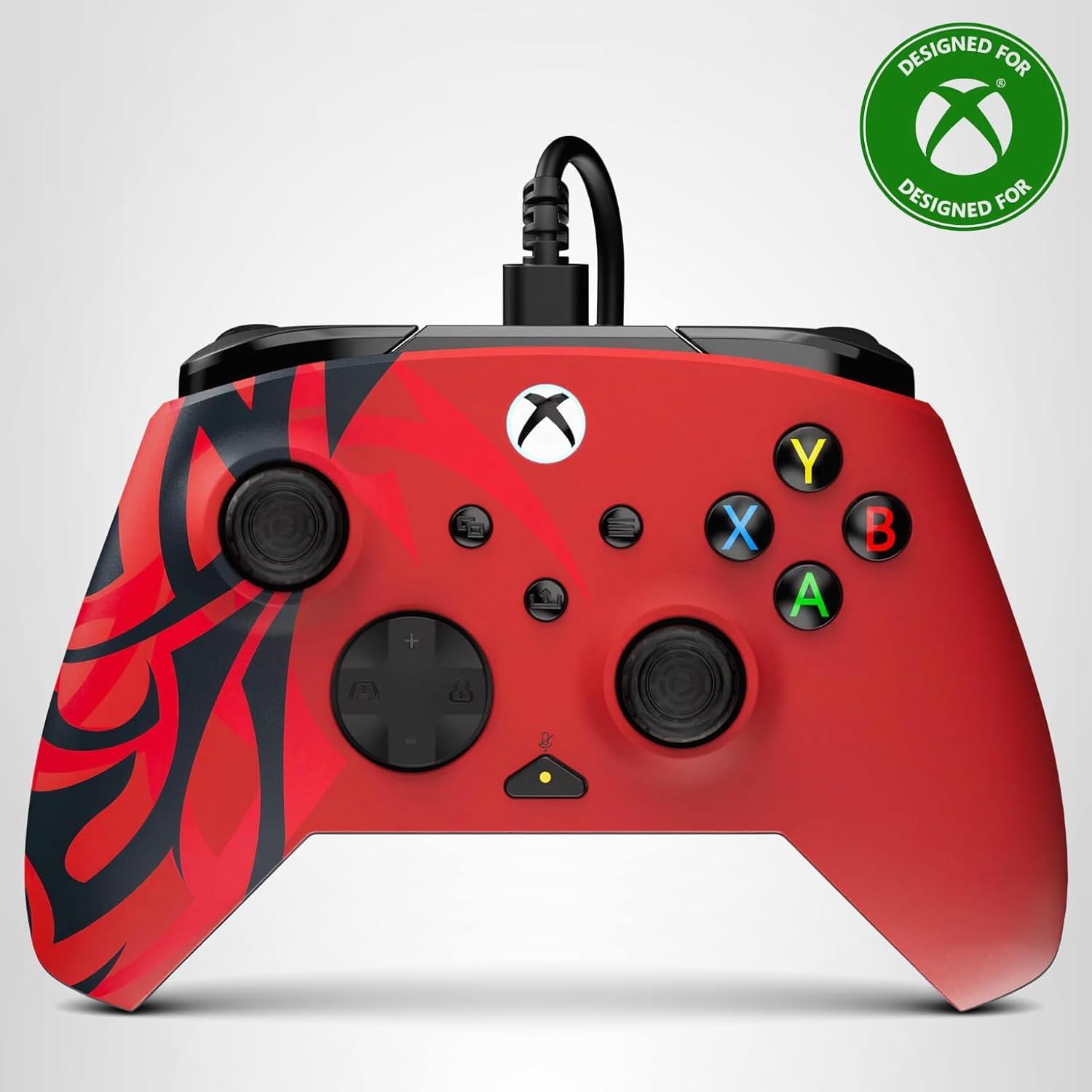 image:imageTurtle Beach Rematch Advanced Wired Gaming Controller Licensed for Xbox Series XS Xbox One Windows PC Glow Remappable Buttons Hair Triggers Audio Controls Impulse Triggers Titan SteelSpirit Red
