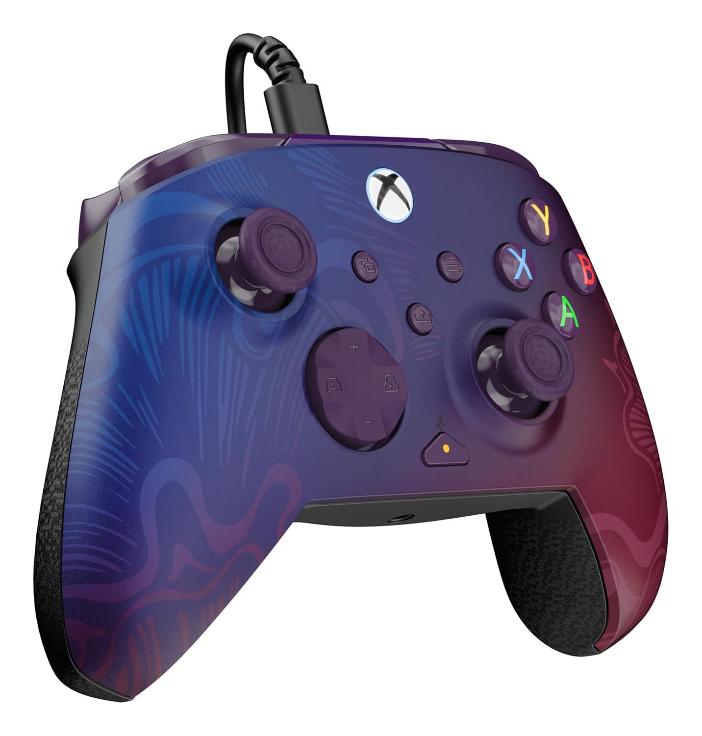 image:imageTurtle Beach Rematch Advanced Wired Gaming Controller Licensed for Xbox Series XS Xbox One Windows PC Glow Remappable Buttons Hair Triggers Audio Controls Impulse Triggers Titan SteelPurple Fade