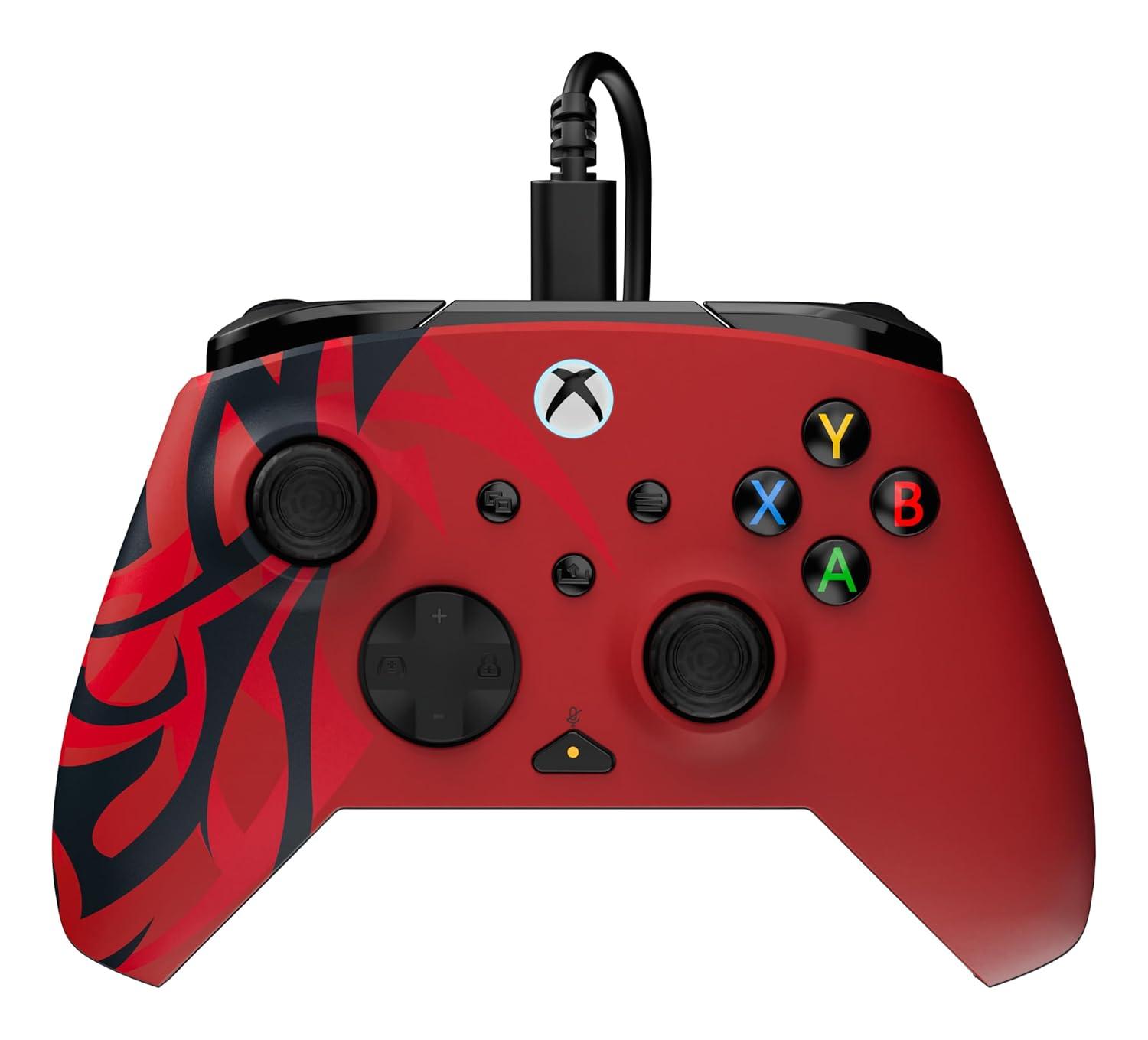 image:imageTurtle Beach Rematch Advanced Wired Gaming Controller Licensed for Xbox Series XS Xbox One Windows PC Glow Remappable Buttons Hair Triggers Audio Controls Impulse Triggers Titan SteelSpirit Red