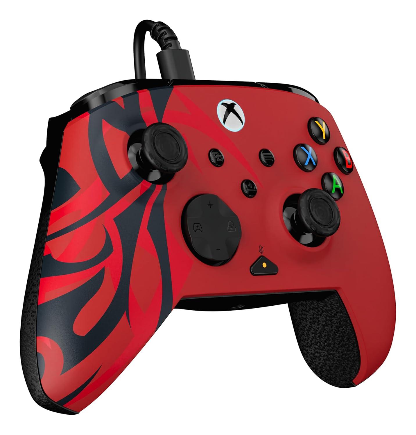 image:imageTurtle Beach Rematch Advanced Wired Gaming Controller Licensed for Xbox Series XS Xbox One Windows PC Glow Remappable Buttons Hair Triggers Audio Controls Impulse Triggers Titan SteelSpirit Red