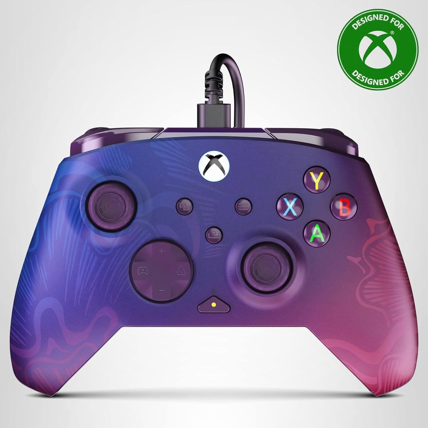 image:imageTurtle Beach Rematch Advanced Wired Gaming Controller Licensed for Xbox Series XS Xbox One Windows PC Glow Remappable Buttons Hair Triggers Audio Controls Impulse Triggers Titan SteelPurple Fade