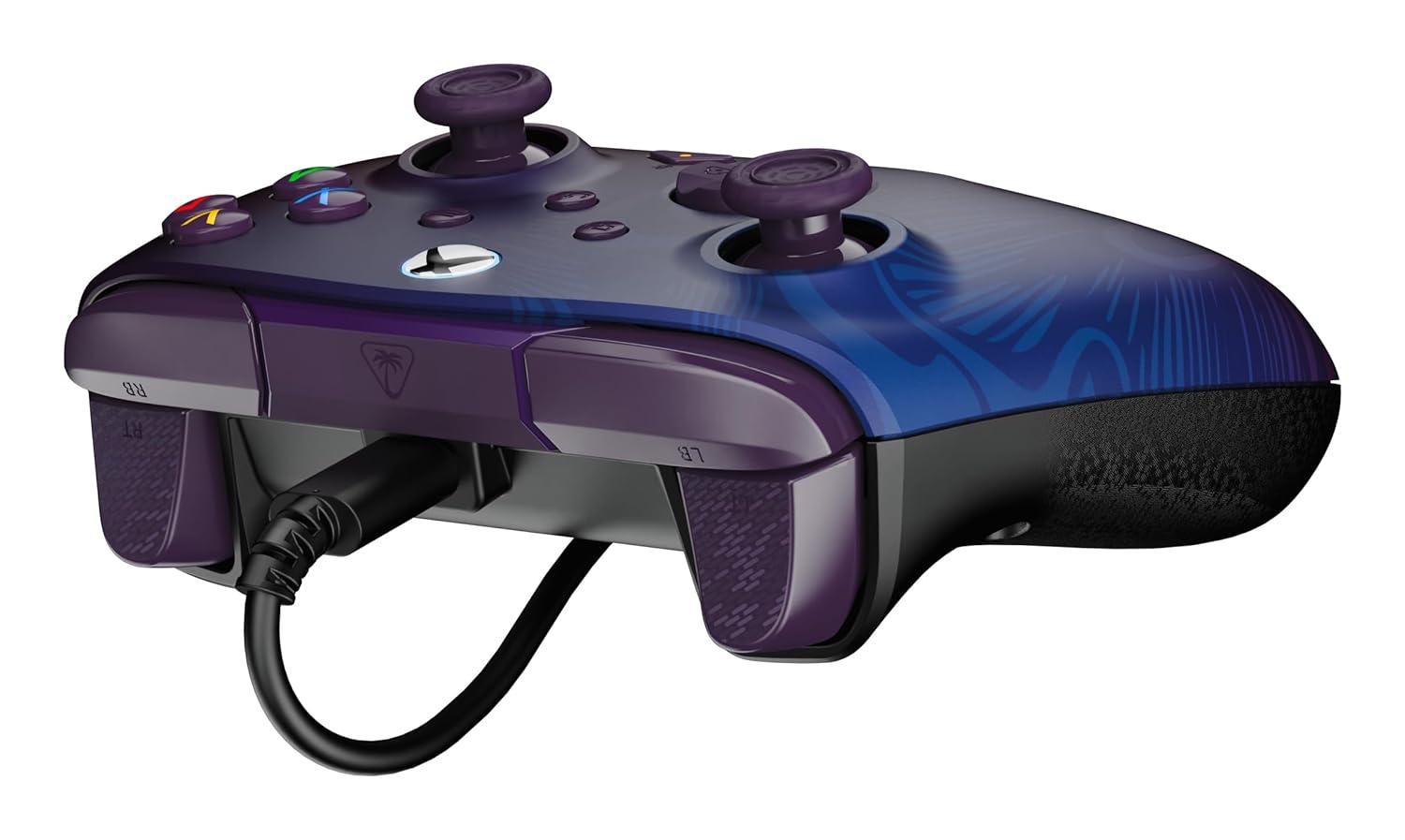image:imageTurtle Beach Rematch Advanced Wired Gaming Controller Licensed for Xbox Series XS Xbox One Windows PC Glow Remappable Buttons Hair Triggers Audio Controls Impulse Triggers Titan SteelPurple Fade