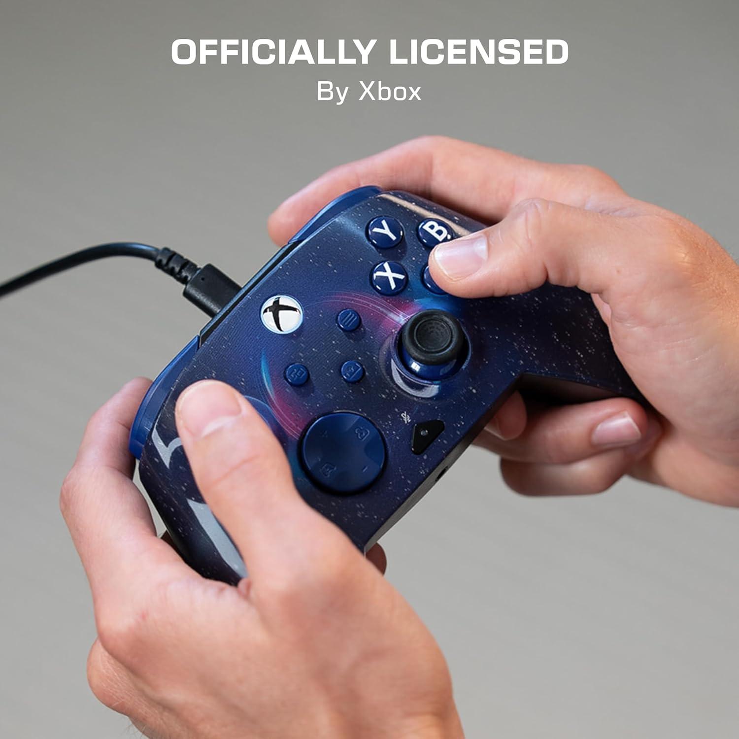 image:imageTurtle Beach Rematch Advanced Wired Gaming Controller Licensed for Xbox Series XS Xbox One Windows PC Glow Remappable Buttons Hair Triggers Audio Controls Impulse Triggers Titan SteelDark Cosmos Reveal
