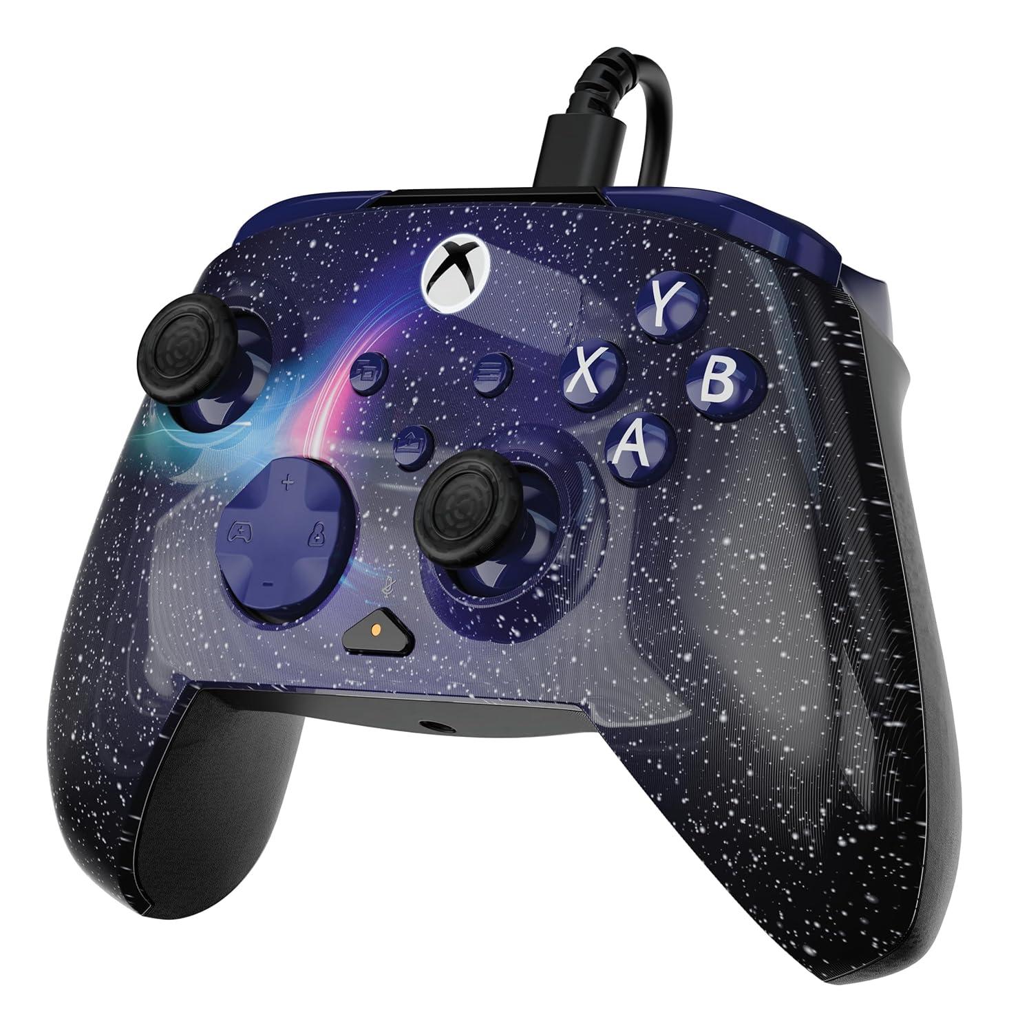 image:imageTurtle Beach Rematch Advanced Wired Gaming Controller Licensed for Xbox Series XS Xbox One Windows PC Glow Remappable Buttons Hair Triggers Audio Controls Impulse Triggers Titan SteelDark Cosmos Reveal