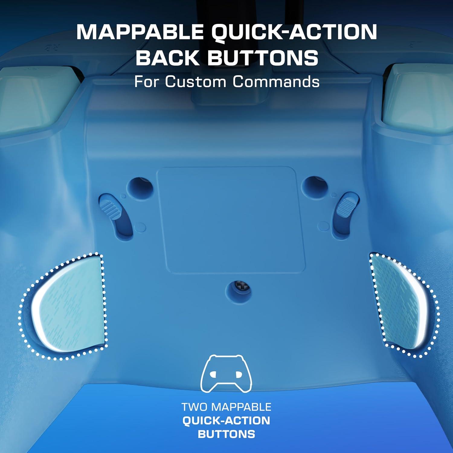 image:imageTurtle Beach Rematch Advanced Wired Gaming Controller Licensed for Xbox Series XS Xbox One Windows PC Glow Remappable Buttons Hair Triggers Audio Controls Impulse Triggers Titan SteelBlue Kitsune