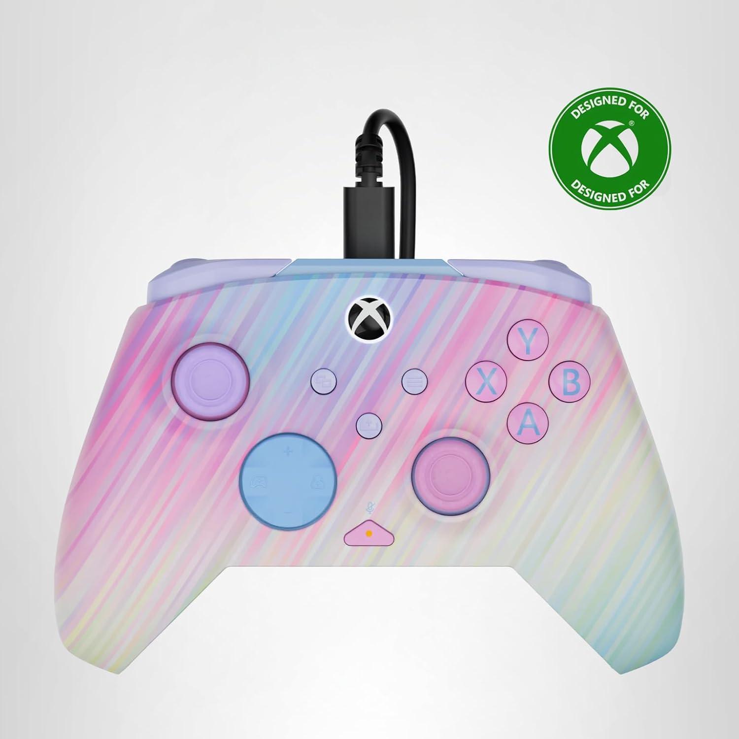 image:imageTurtle Beach Rematch Advanced Wired Gaming Controller Licensed for Xbox Series XS Xbox One Windows PC Glow Remappable Buttons Hair Triggers Audio Controls Impulse Triggers Titan SteelCotton Candy
