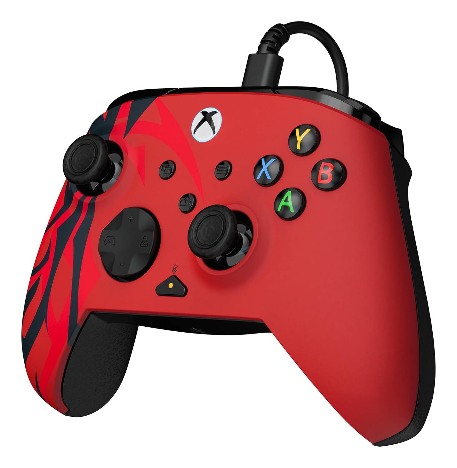 image:imageTurtle Beach Rematch Advanced Wired Gaming Controller Licensed for Xbox Series XS Xbox One Windows PC Glow Remappable Buttons Hair Triggers Audio Controls Impulse Triggers Titan SteelSpirit Red