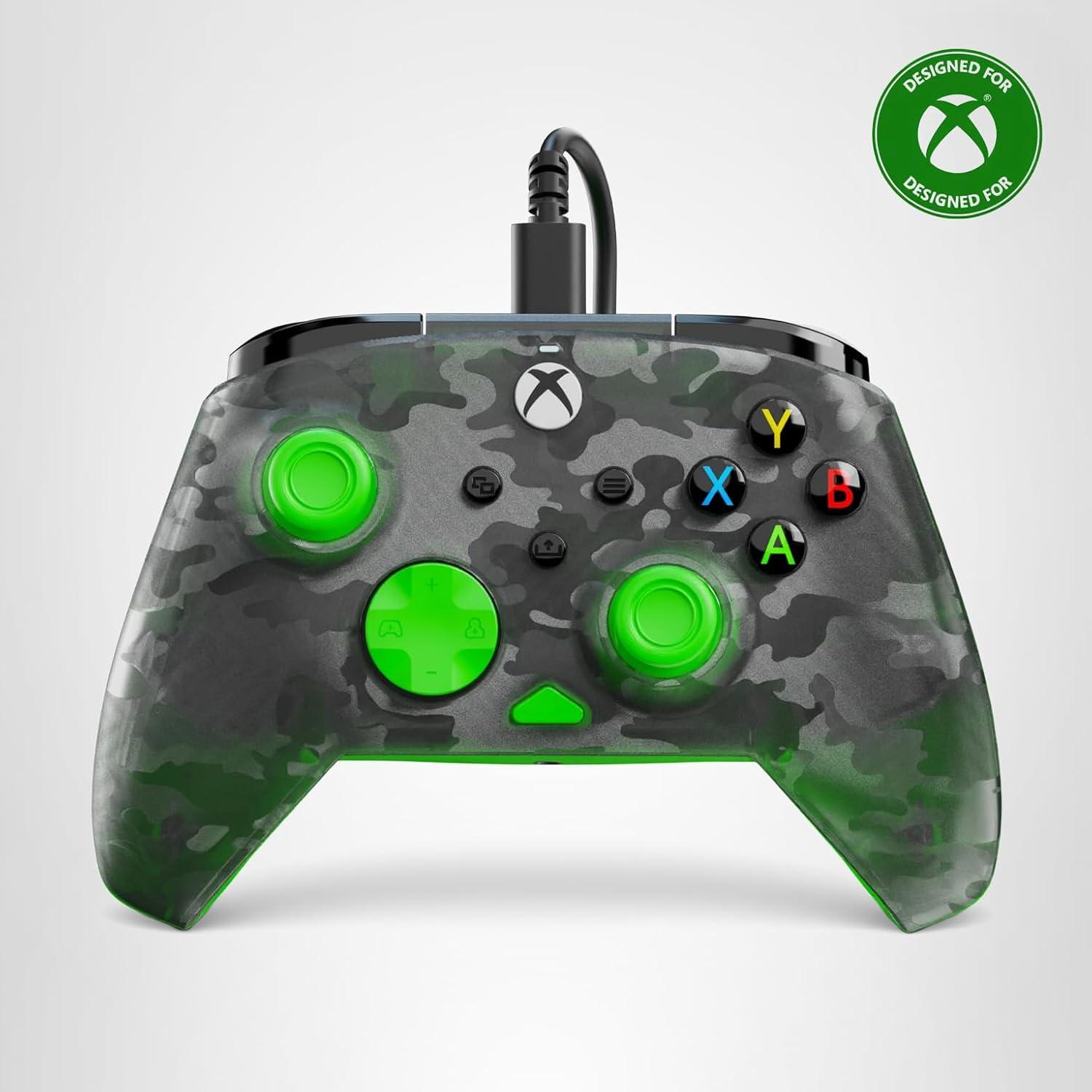 image:imageTurtle Beach Rematch Core Wired Gaming Controller Licensed for Xbox Series XS Xbox One amp Windows PCs Audio Controls Rumble Motors amp Impulse Triggers Companion App WhiteGreenGhost Black CamoGreen