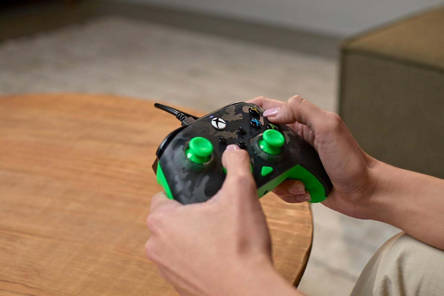 image:imageTurtle Beach Rematch Core Wired Gaming Controller Licensed for Xbox Series XS Xbox One amp Windows PCs Audio Controls Rumble Motors amp Impulse Triggers Companion App WhiteGreenGhost Black CamoGreen