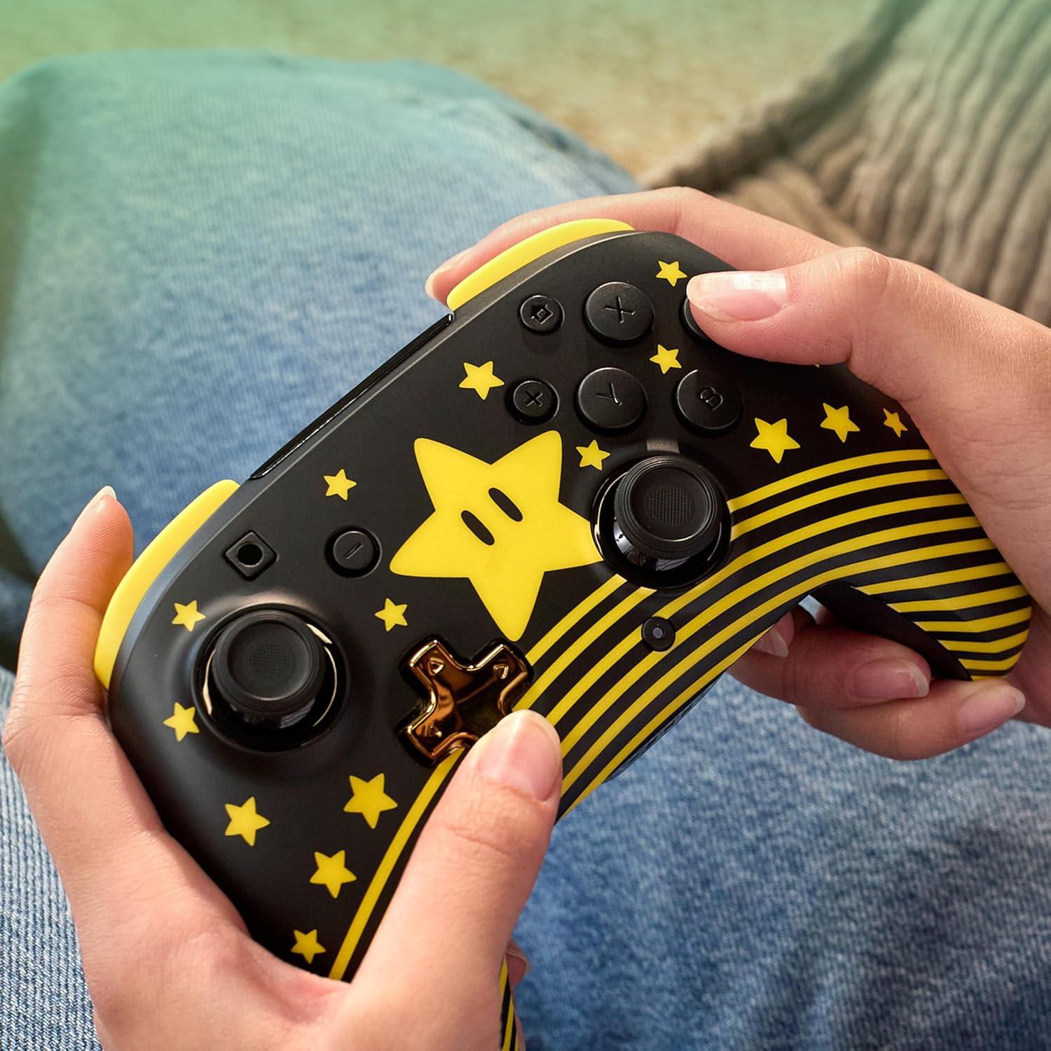 image:imageTurtle Beach Rematch Wireless Controller Officially Licensed for Nintendo Switch Switch LiteOLED Works wNintendo Switch 2 Lenticular Shift Design Rechargeable Battery Mario Bricks RedBlueSuper Mario Star
