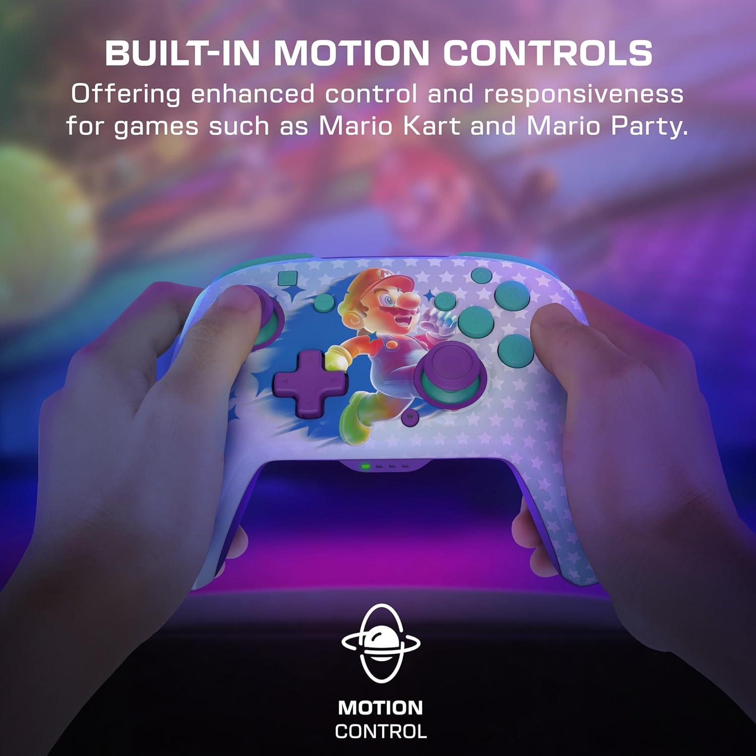 image:imageTurtle Beach Rematch Wireless Controller Officially Licensed for Nintendo Switch Switch LiteOLED Works wNintendo Switch 2 Lenticular Shift Design Rechargeable Battery Mario Bricks RedBlueInvincible Mario