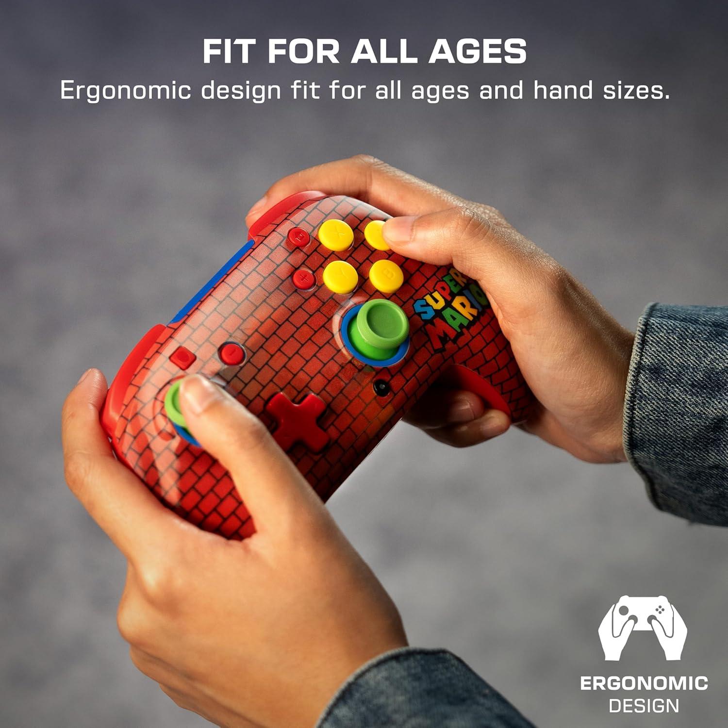 image:imageTurtle Beach Rematch Wireless Controller Officially Licensed for Nintendo Switch Switch LiteOLED Works wNintendo Switch 2 Lenticular Shift Design Rechargeable Battery Mario Bricks RedBlueMario Bricks Reveal