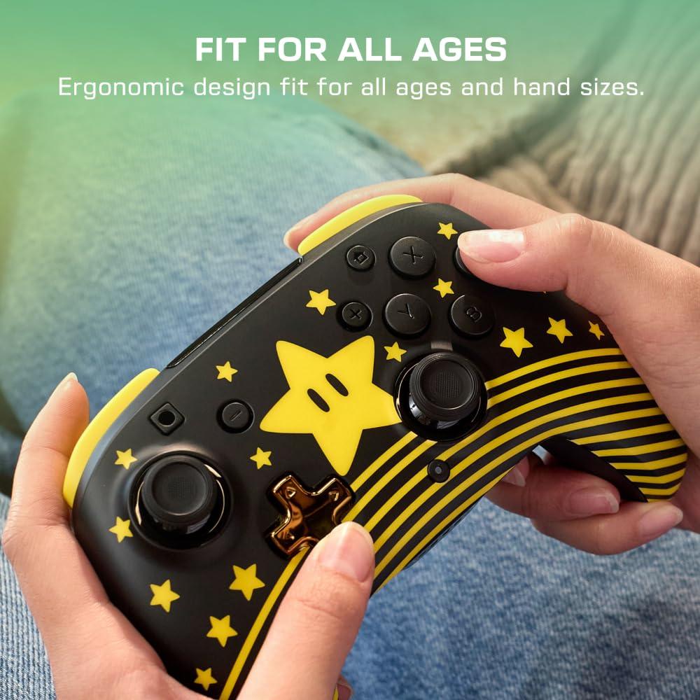 image:imageTurtle Beach Rematch Wireless Controller Officially Licensed for Nintendo Switch Switch LiteOLED Works wNintendo Switch 2 Lenticular Shift Design Rechargeable Battery Mario Bricks RedBlueSuper Mario Star