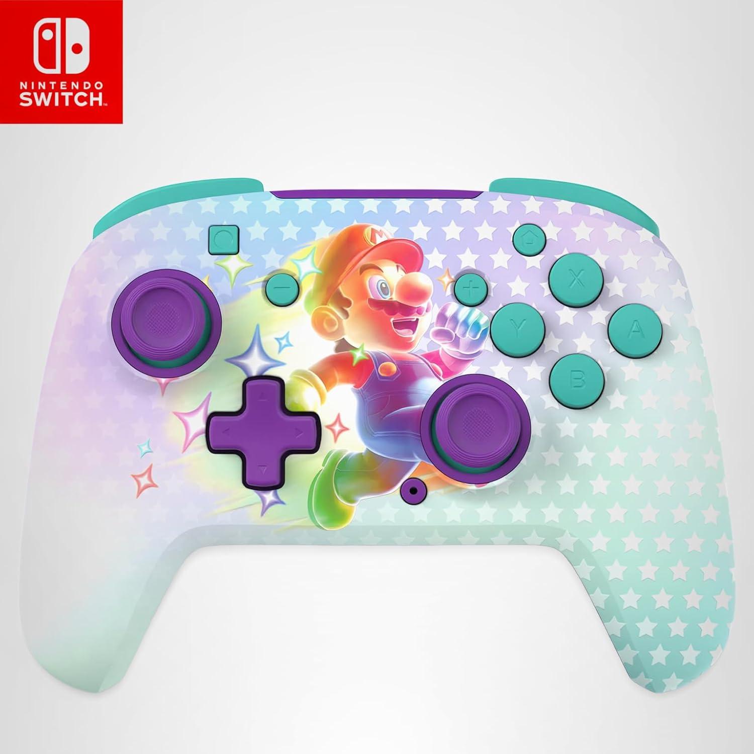 image:imageTurtle Beach Rematch Wireless Controller Officially Licensed for Nintendo Switch Switch LiteOLED Works wNintendo Switch 2 Lenticular Shift Design Rechargeable Battery Mario Bricks RedBlueInvincible Mario
