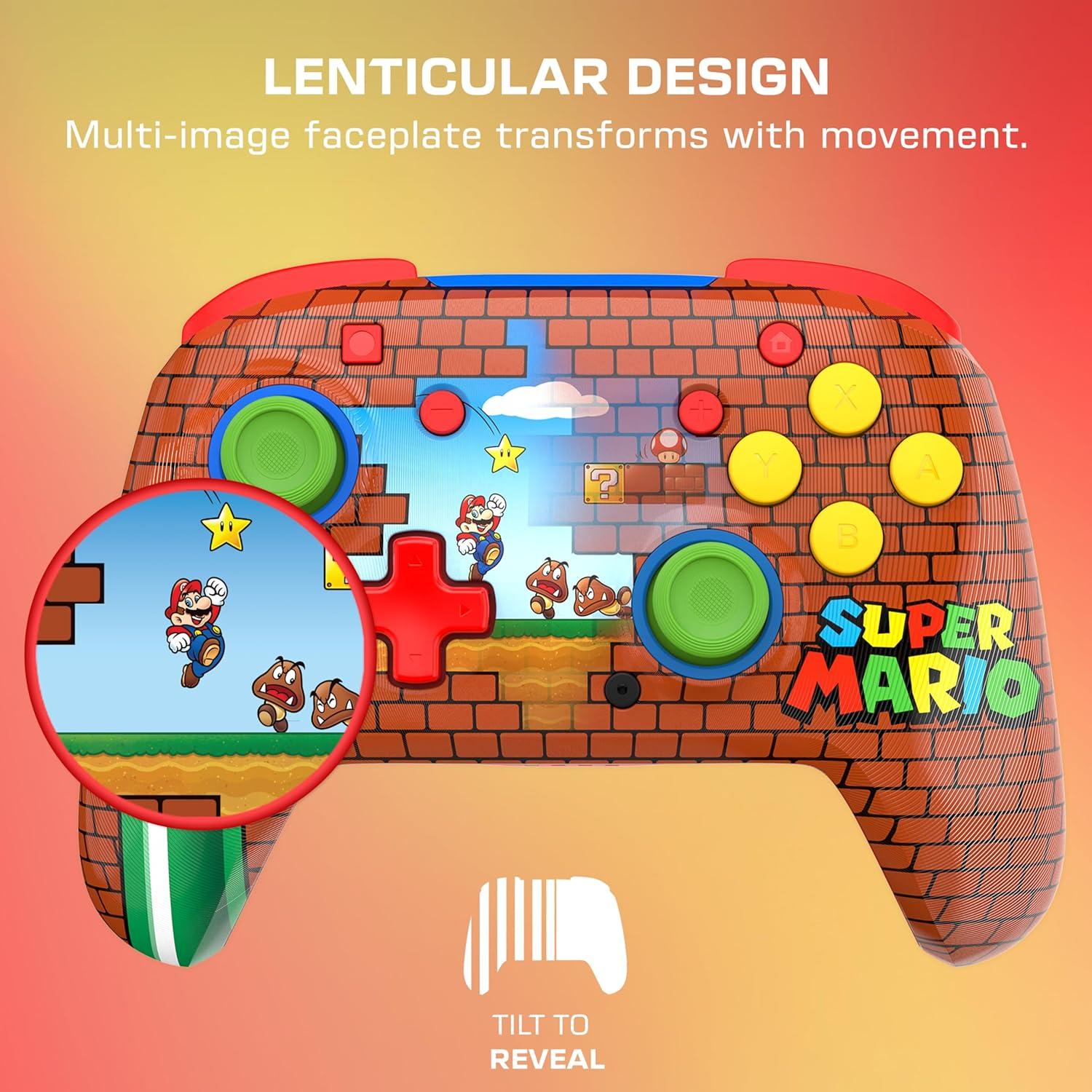 image:imageTurtle Beach Rematch Wireless Controller Officially Licensed for Nintendo Switch Switch LiteOLED Works wNintendo Switch 2 Lenticular Shift Design Rechargeable Battery Mario Bricks RedBlueMario Bricks Reveal