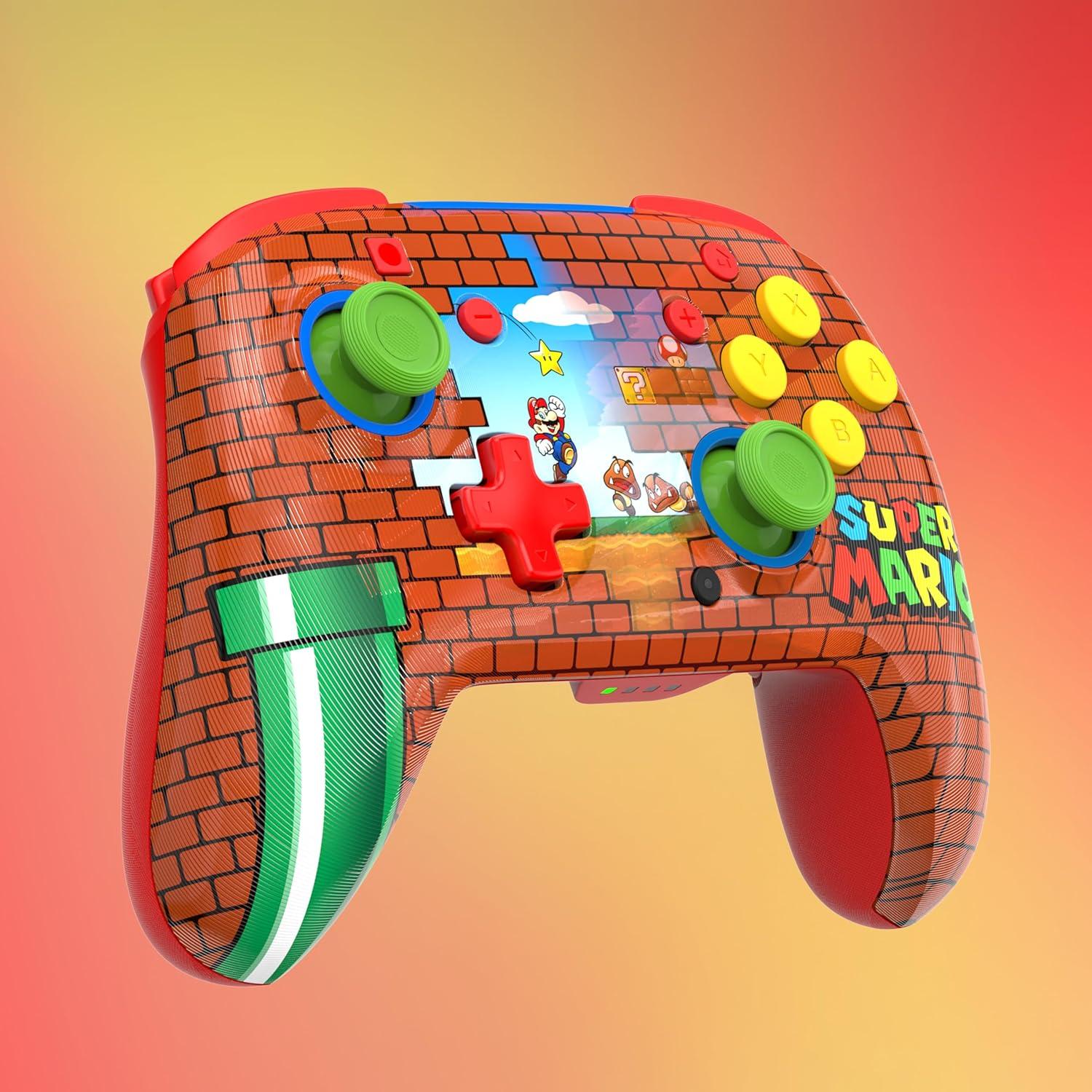 image:imageTurtle Beach Rematch Wireless Controller Officially Licensed for Nintendo Switch Switch LiteOLED Works wNintendo Switch 2 Lenticular Shift Design Rechargeable Battery Mario Bricks RedBlueMario Bricks Reveal