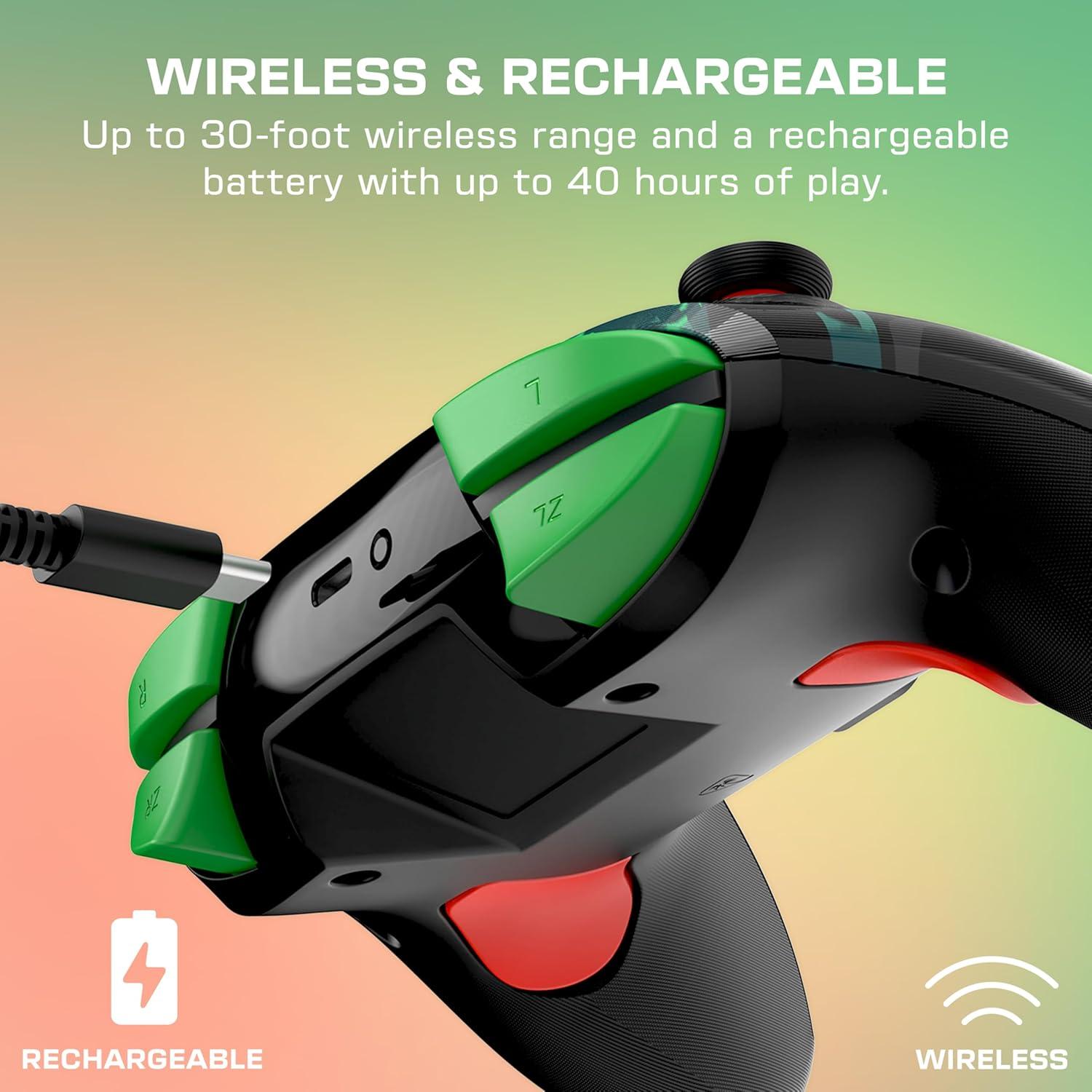 image:imageTurtle Beach Rematch Wireless Controller Officially Licensed for Nintendo Switch Switch LiteOLED Works wNintendo Switch 2 Lenticular Shift Design Rechargeable Battery Mario Bricks RedBlueDonkey Kong Reveal