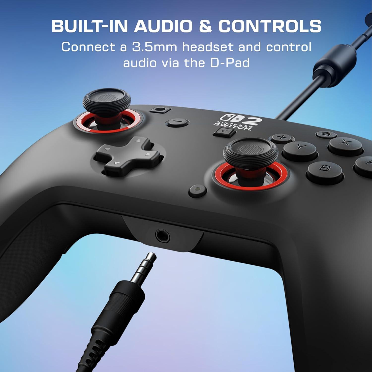 image:imageTurtle Beach Rematch Wireless Gaming Controller Officially Licensed for Nintendo Switch 2 Nintendo SwitchSwitch LiteOLED TMR Thumbsticks Rechargeable Battery Audio Controls BlackRedBlack