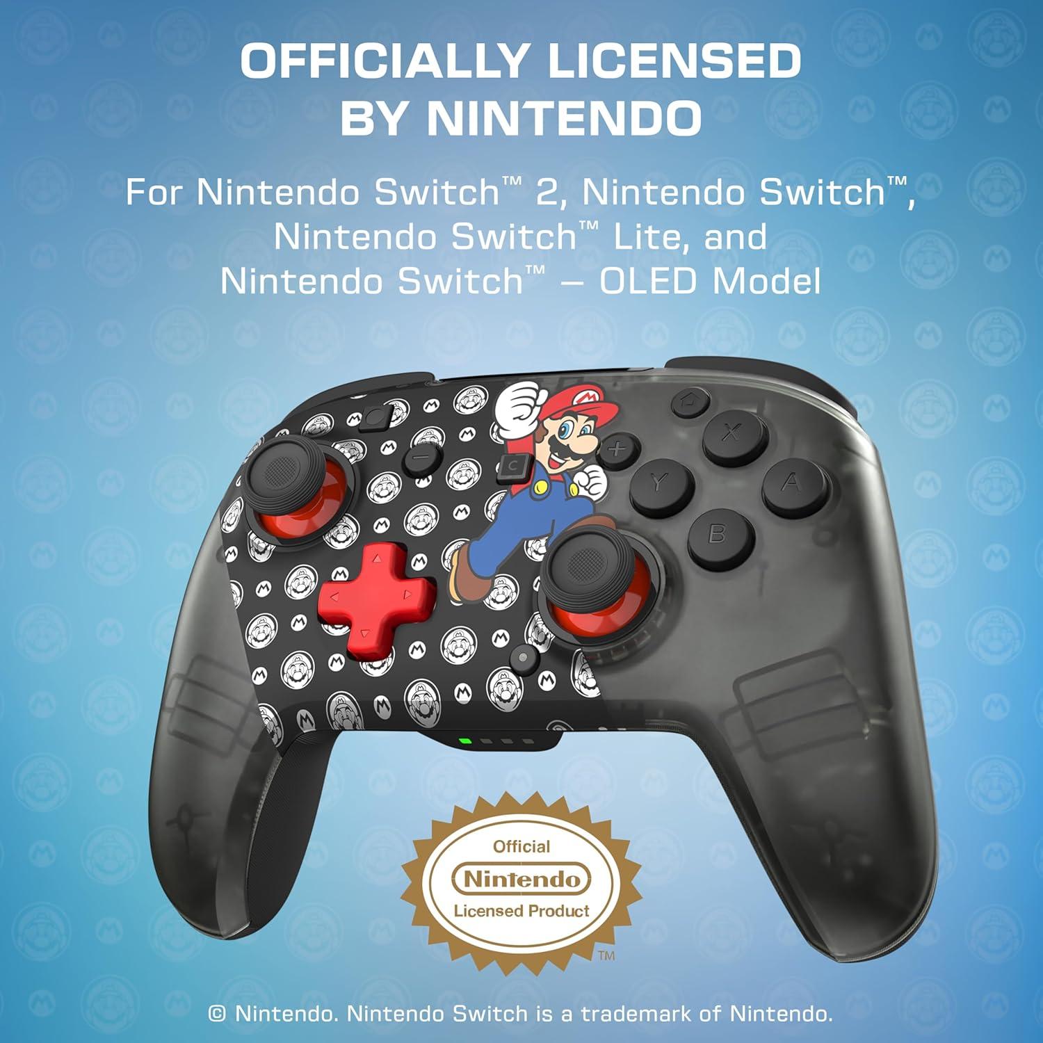 image:imageTurtle Beach Rematch Wireless Gaming Controller Officially Licensed for Nintendo Switch 2 Nintendo SwitchSwitch LiteOLED TMR Thumbsticks Rechargeable Battery Audio Controls BlackRedSuper Mario Jump