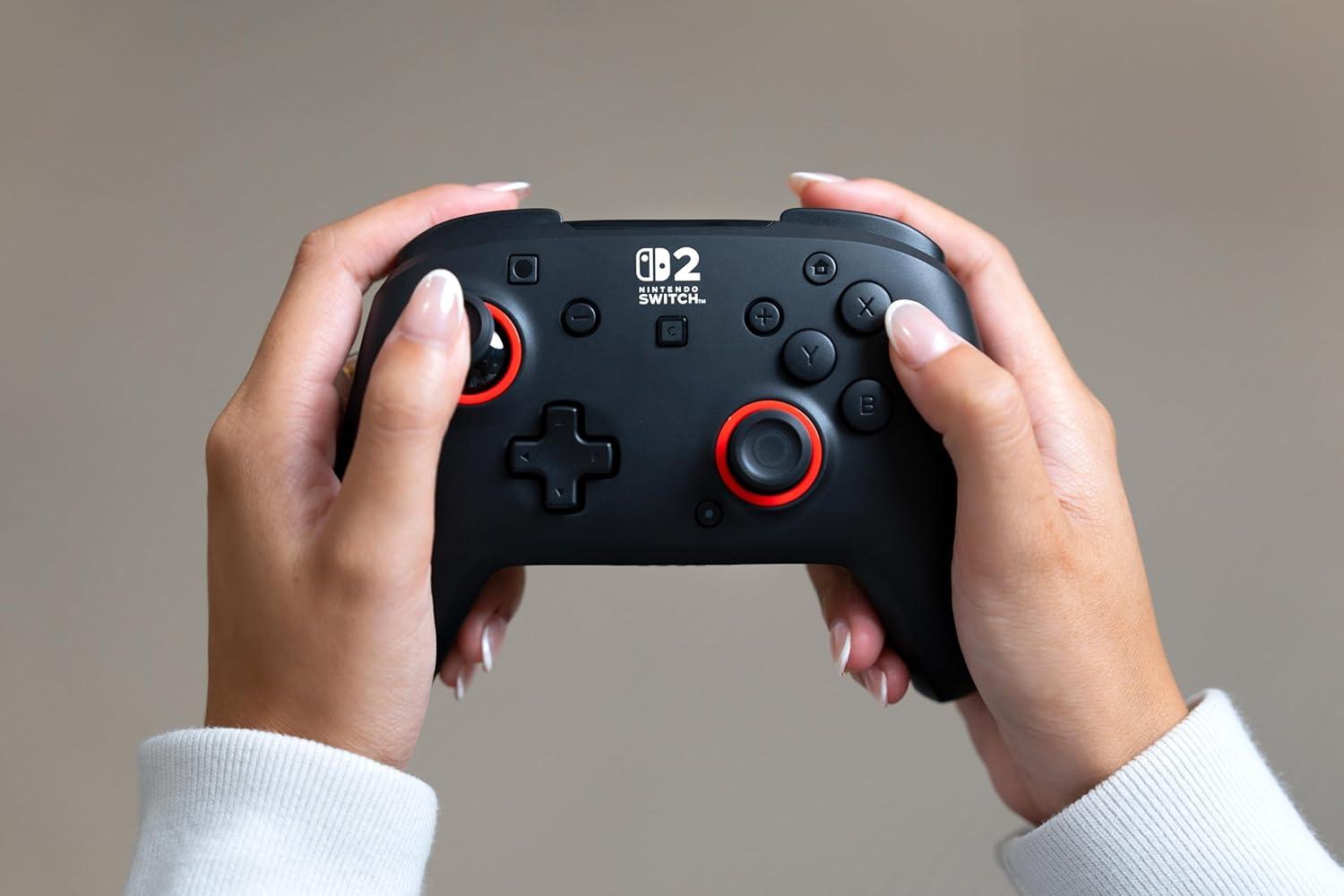 image:imageTurtle Beach Rematch Wireless Gaming Controller Officially Licensed for Nintendo Switch 2 Nintendo SwitchSwitch LiteOLED TMR Thumbsticks Rechargeable Battery Audio Controls BlackRedBlack