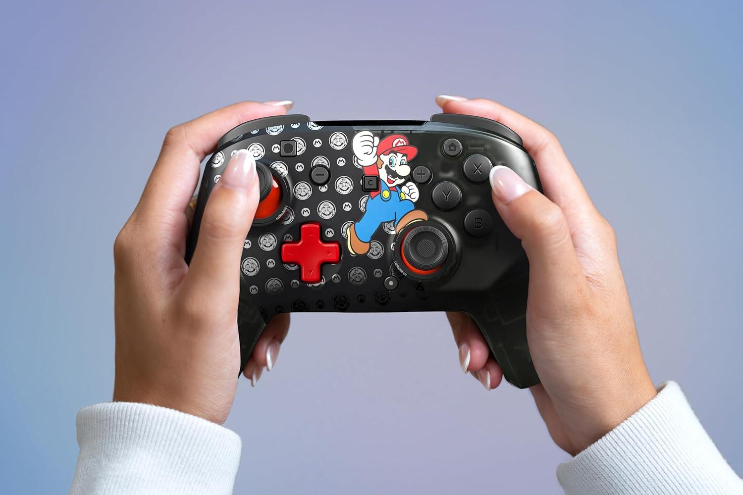 image:imageTurtle Beach Rematch Wireless Gaming Controller Officially Licensed for Nintendo Switch 2 Nintendo SwitchSwitch LiteOLED TMR Thumbsticks Rechargeable Battery Audio Controls BlackRedSuper Mario Jump