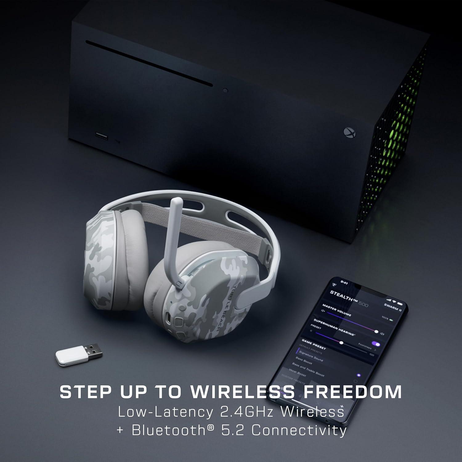 image:imageTurtle Beach Stealth 500 Wireless Gaming Headset Licensed for Xbox Series XS Compatible with Xbox One Bluetooth PC Mobile 40 Hr Battery Memory Foam Cushions FliptoMute Mic BlackBlackArctic Camo