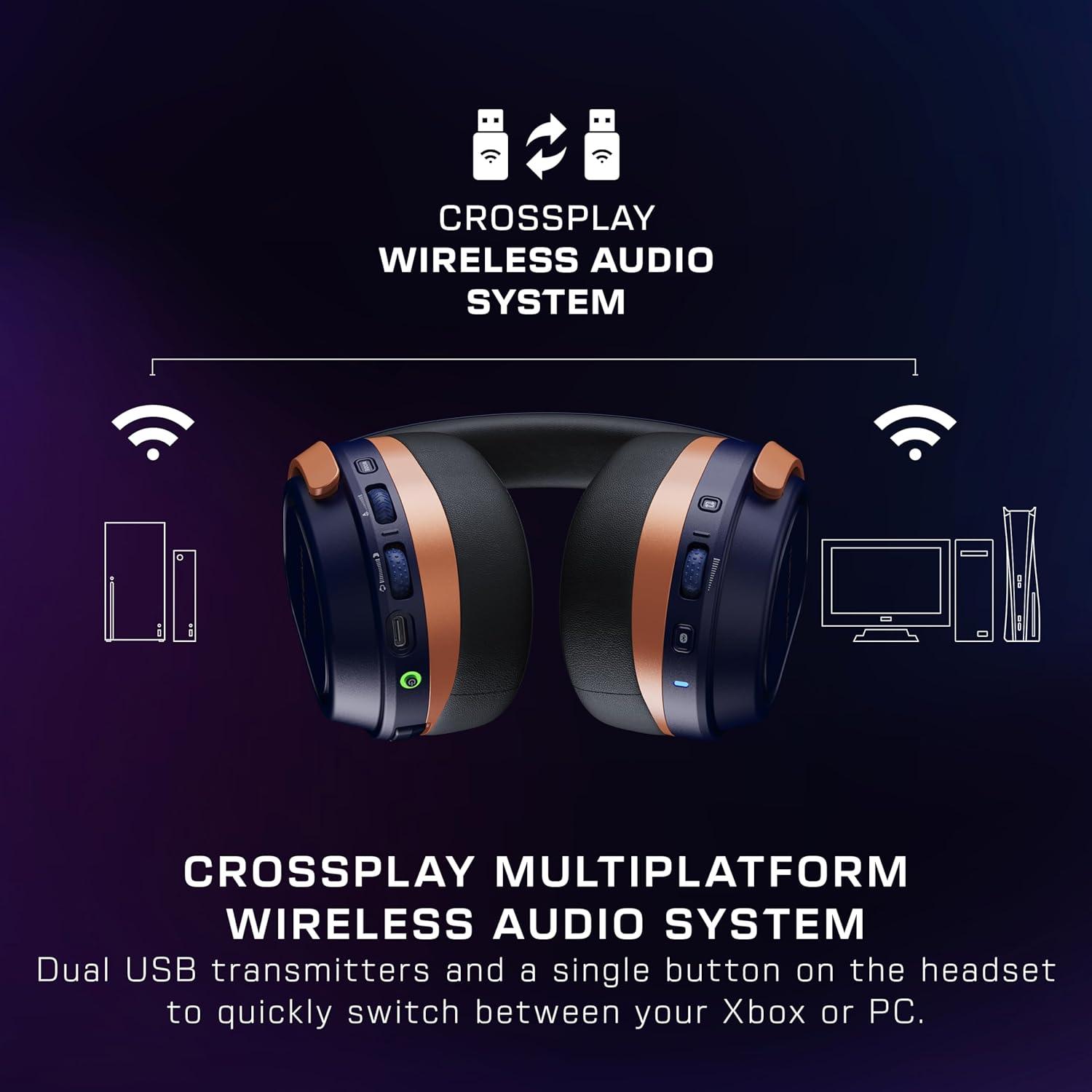 image:imageTurtle Beach Stealth 500 Wireless Gaming Headset Licensed for Xbox Series XS Compatible with Xbox One Bluetooth PC Mobile 40 Hr Battery Memory Foam Cushions FliptoMute Mic BlackCobalt