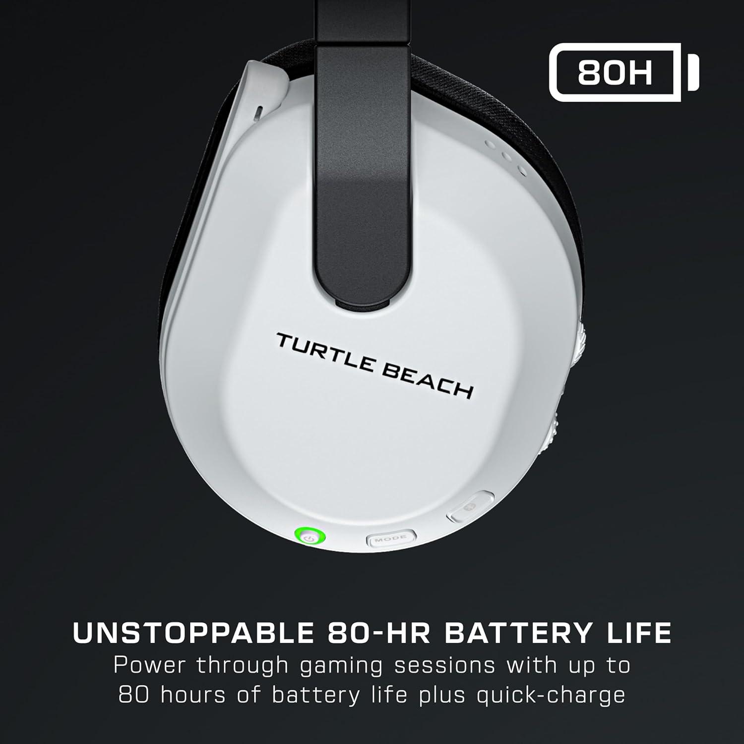 image:imageTurtle Beach Stealth 600 Wireless Multiplatform Amplified Gaming Headset for PS5 PS4 PC amp Mobile Bluetooth 80Hr Battery NoiseCancelling FliptoMute Mic 50mm Speakers WhiteWhite