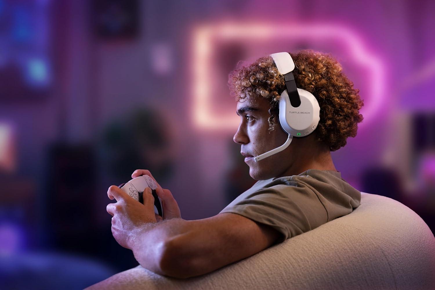 image:imageTurtle Beach Stealth 600 Wireless Multiplatform Amplified Gaming Headset for PS5 PS4 PC amp Mobile Bluetooth 80Hr Battery NoiseCancelling FliptoMute Mic 50mm Speakers WhiteWhite