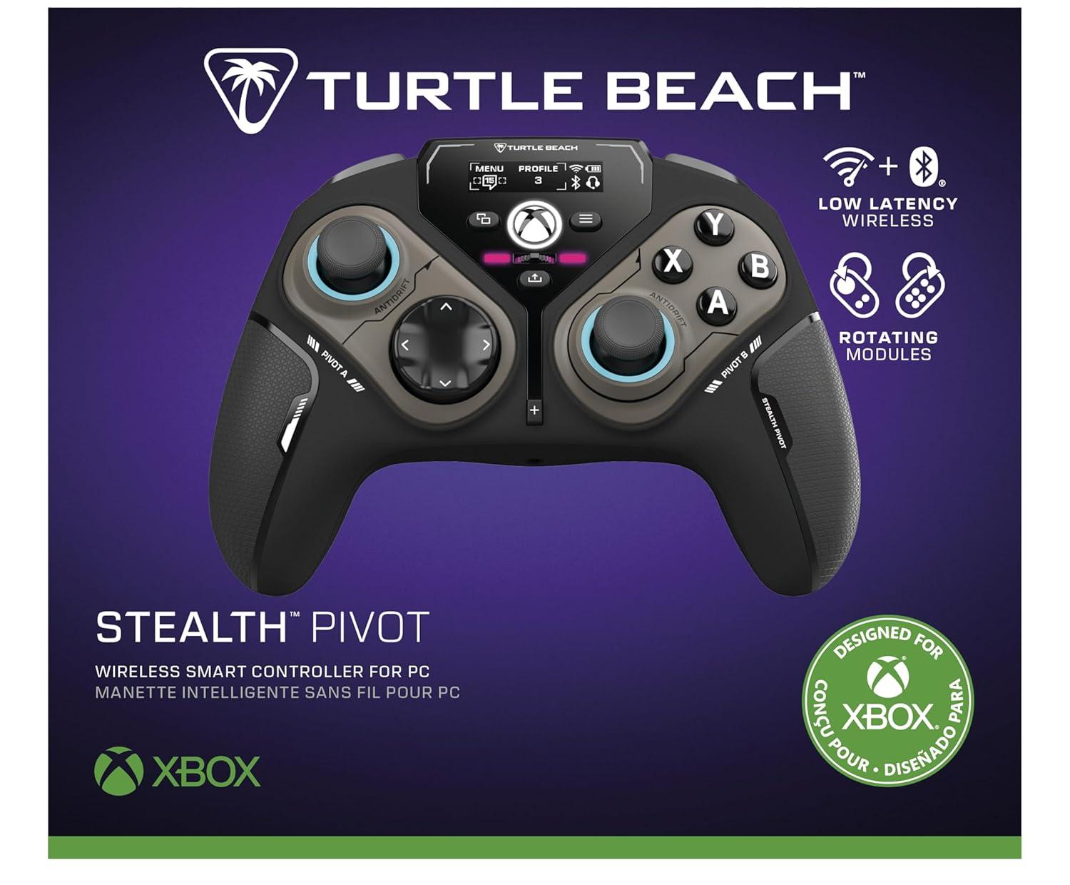 image:imageTurtle Beach Stealth Pivot Wireless Smart Game Controller Officially Licensed for Windows PC Rotating Modules Display Dashboard HallEffect Sticks Remappable Buttons Bluetooth 20Hour Battery