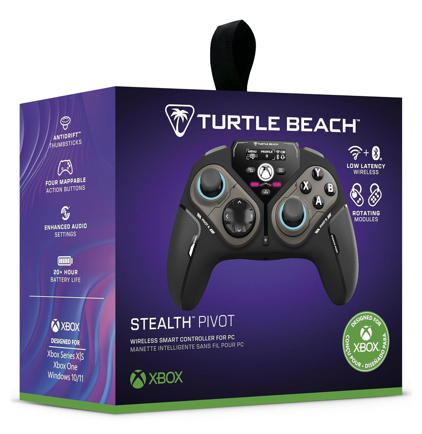 image:imageTurtle Beach Stealth Pivot Wireless Smart Game Controller Officially Licensed for Windows PC Rotating Modules Display Dashboard HallEffect Sticks Remappable Buttons Bluetooth 20Hour Battery