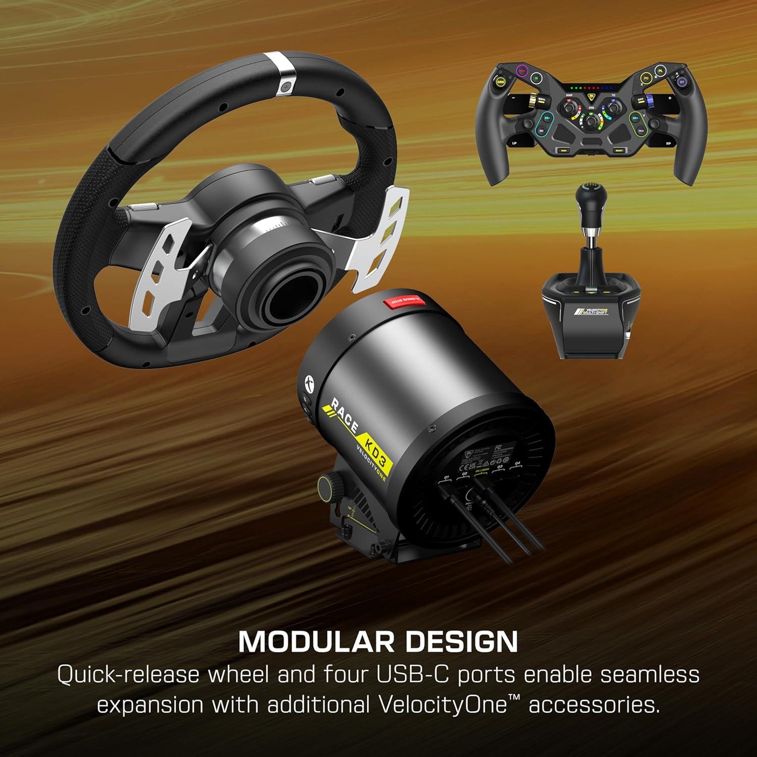 image:imageTurtle Beach VelocityOne FRX Formula Wheel for Xbox Series XS Xbox One amp Windows PC For VelocityOne Race amp VelocityOne KD3 Wheelbases HallEffect Clutch Paddles Magnetic Paddle Shifters BlackRace Wheel Pedal System