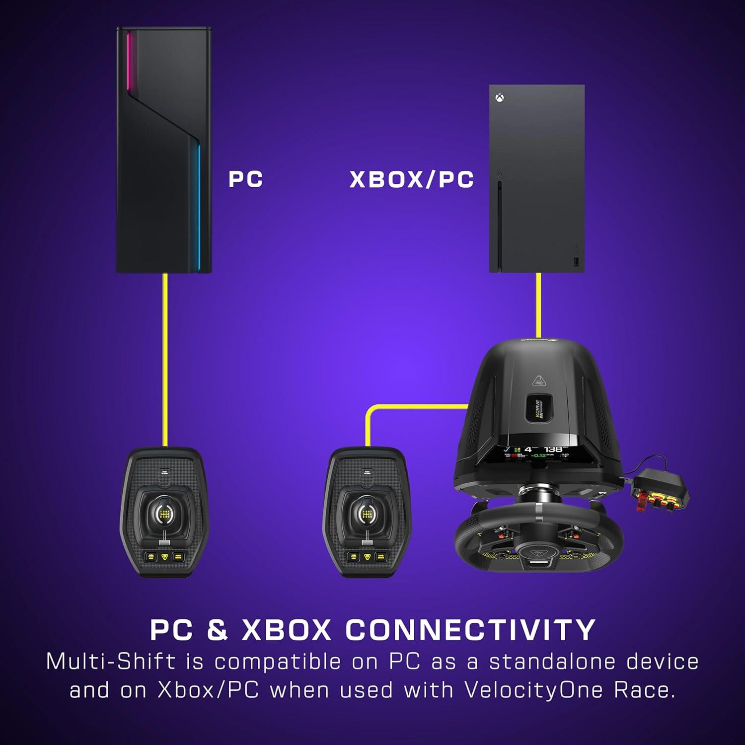 image:imageTurtle Beach VelocityOne Race Wheel amp Pedal System Licensed for Xbox Series XS Xbox One Windows PCs 72Nm Direct Drive Force Feedback 3 Pedals amp Magnetic Paddle Shifters Hall Effect SensorsUniversal Shifter and Handbrake