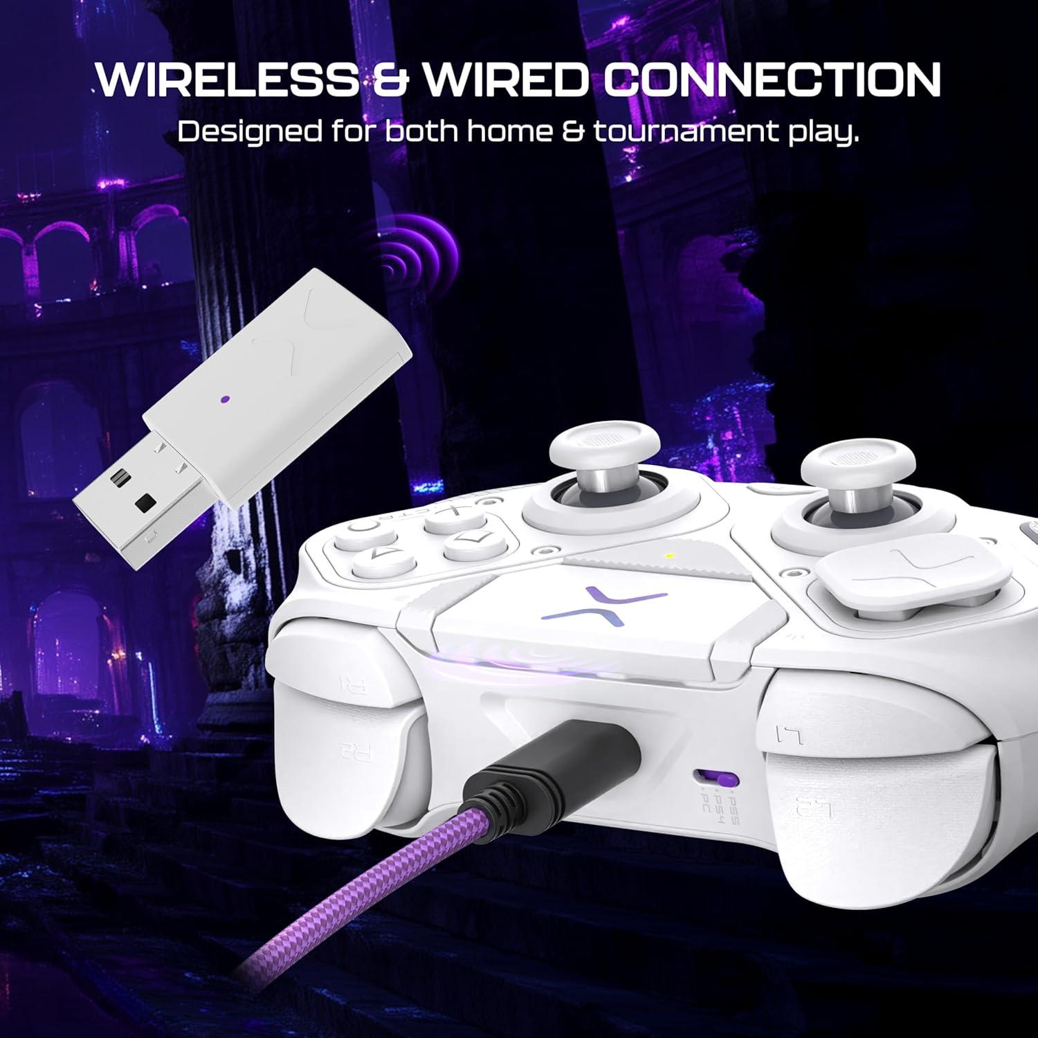image:imageTurtle Beach Victrix Pro BFG Reloaded Wireless Gaming Controller Licensed for PlayStation 5 PS5PS4PC Gamepad Bluetooth Fightpad HallEffect ThumbsticksTriggers Customizable Control App WhiteWhite