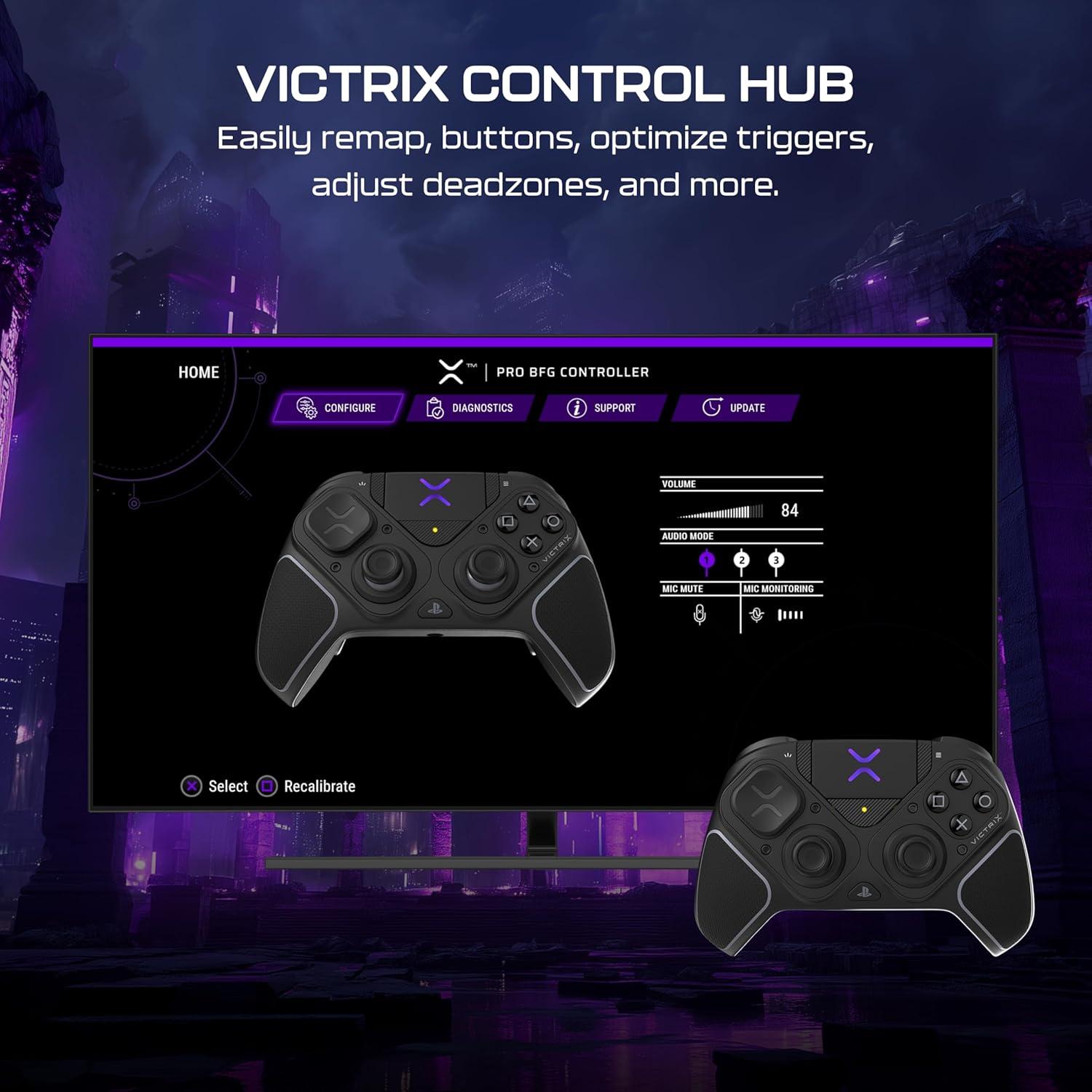 image:imageTurtle Beach Victrix Pro BFG Reloaded Wireless Gaming Controller Licensed for PlayStation 5 PS5PS4PC Gamepad Bluetooth Fightpad HallEffect ThumbsticksTriggers Customizable Control App WhiteBlack